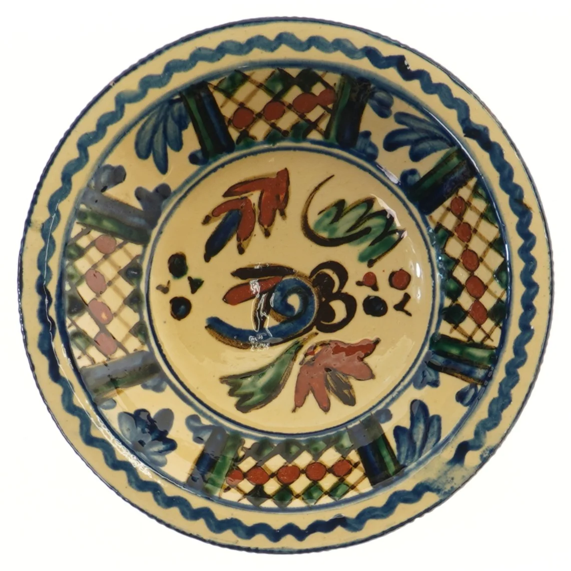 Dekorativ keramisk skål (str. Ø 21,5 cm)