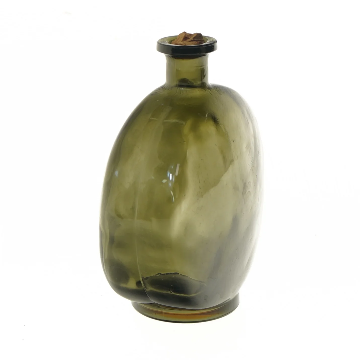 Rund glasflaske med prop (str. 17,5 cm)