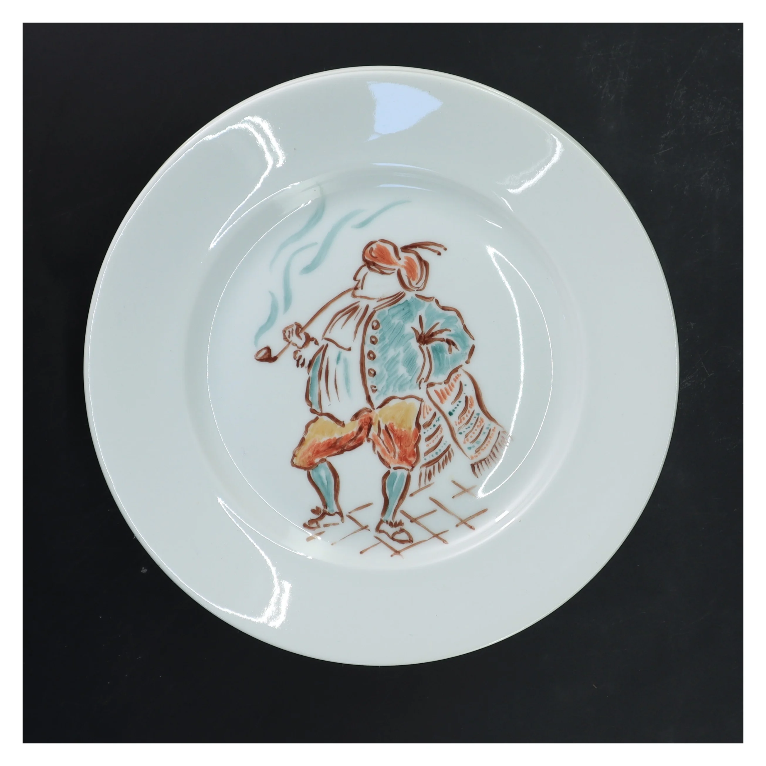 Sæt af 4 antikke tallerkener fra B&G (str. 4 stk Ø 22 cm)