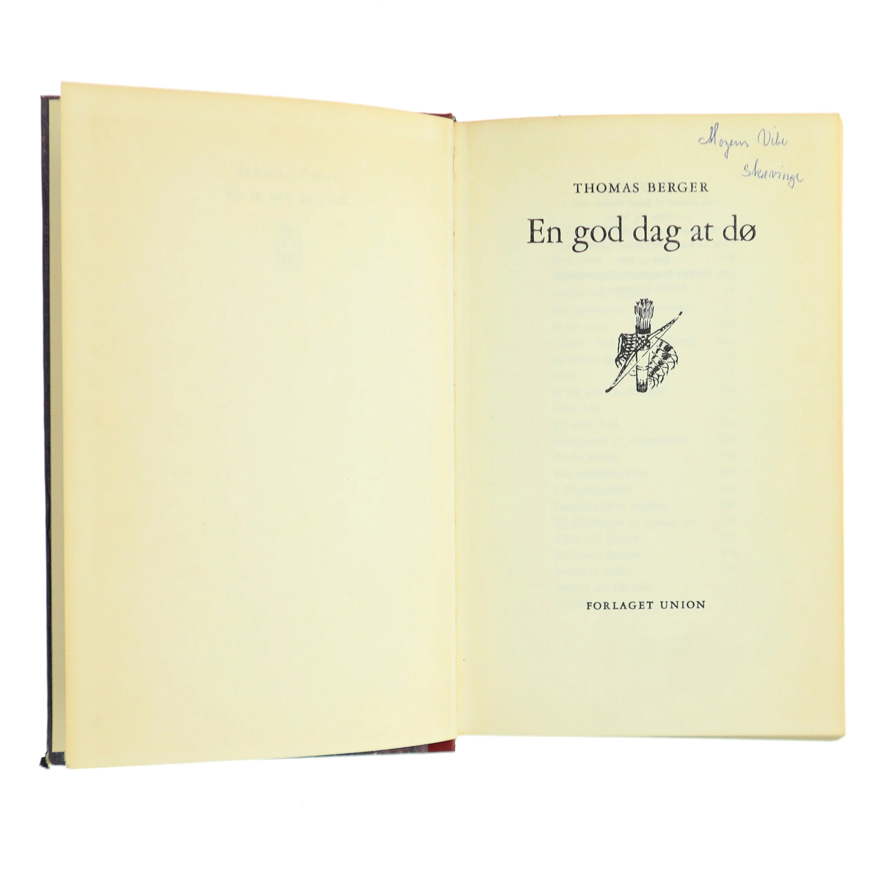 Antik bog, fin indbinding. En god dag at dø af Thomas Berger (Bog)