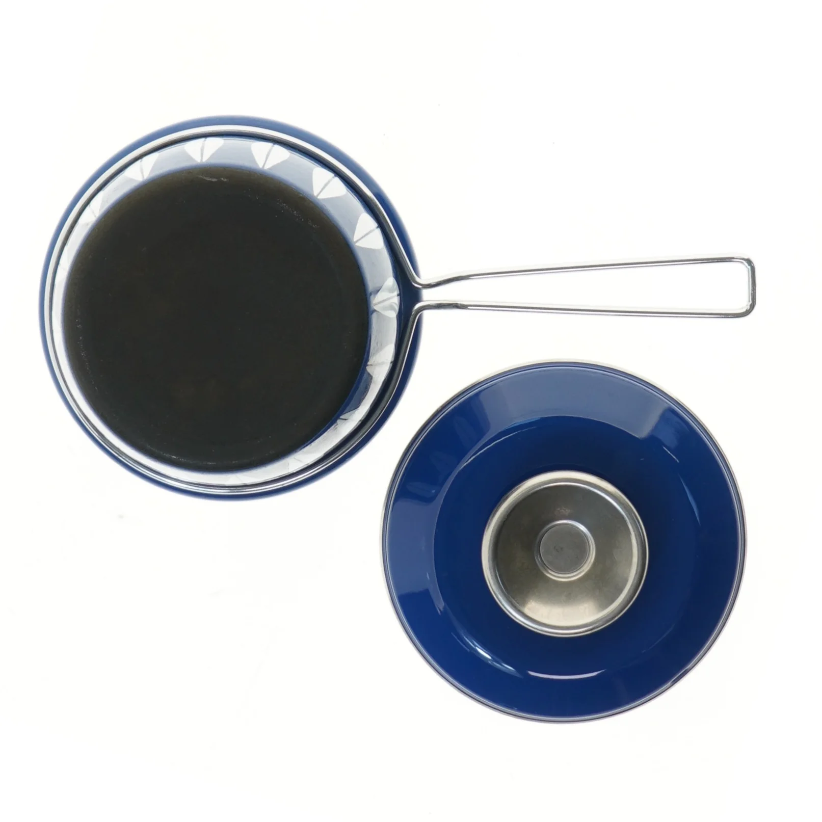 Lotus Lyngby - sjælden udgave, blå kasserolle med låg (str. Ø 16 cm)