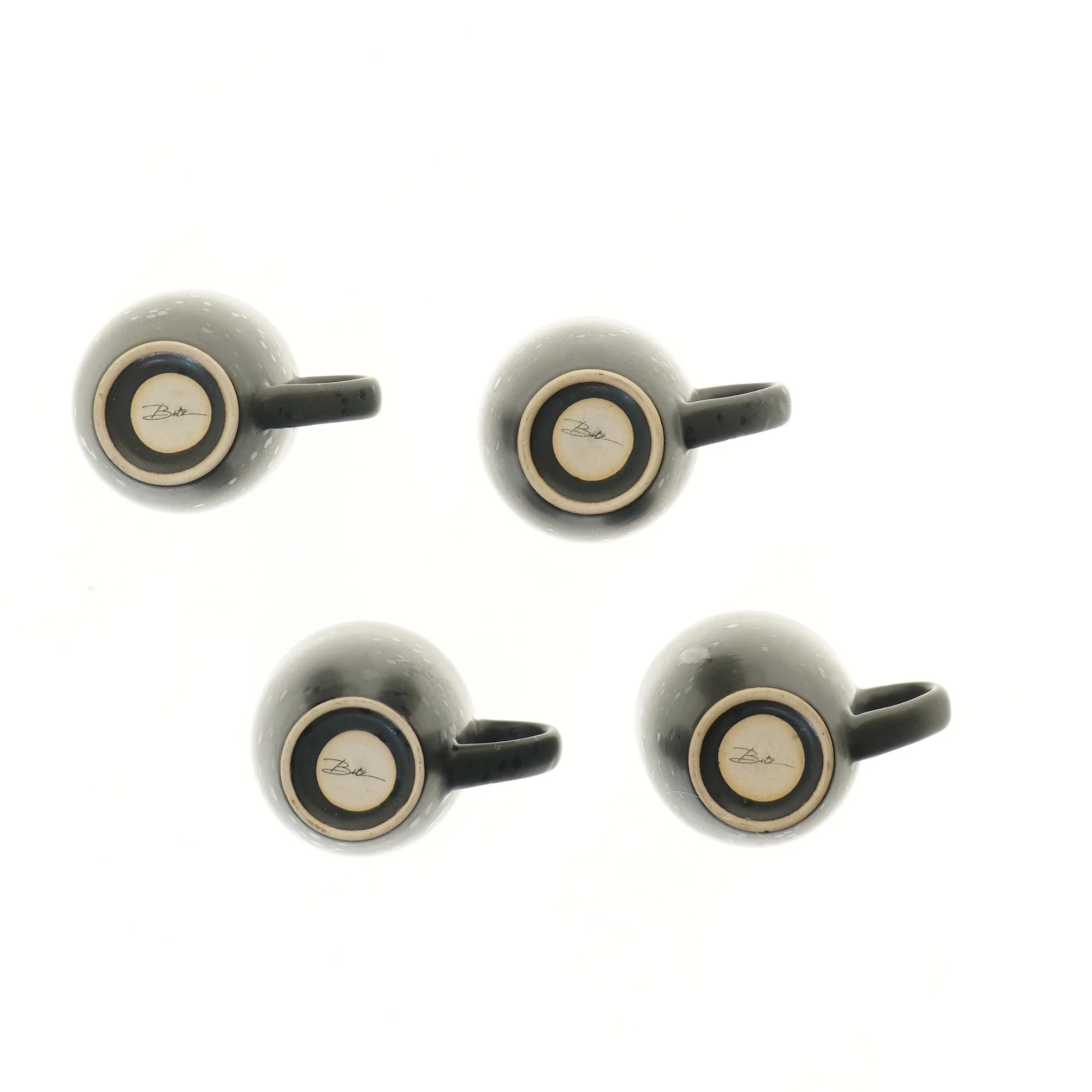 Sort keramik krus sæt fra Bitz (str. 4 stk Ø 8,5 cm længde 11 cm)