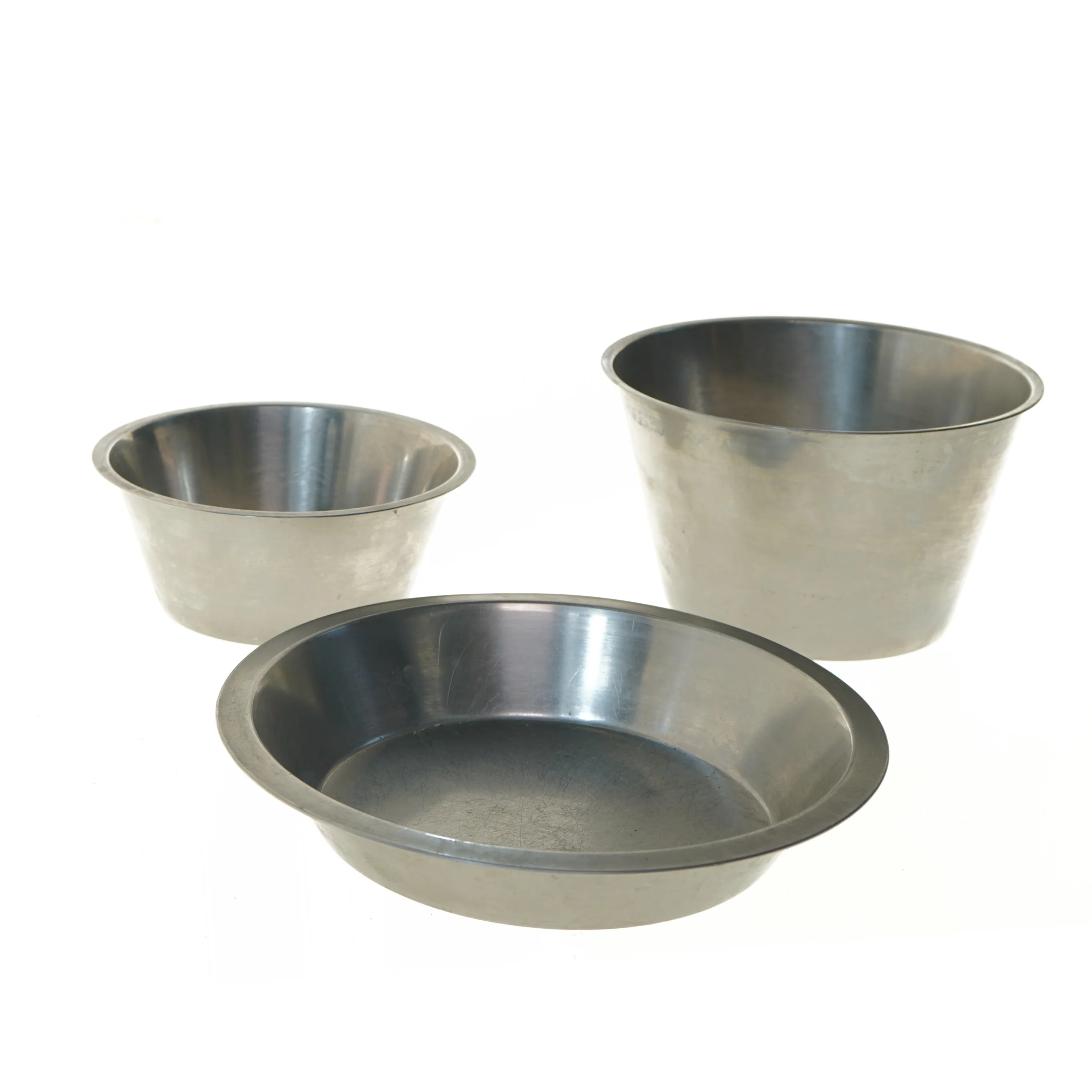 S&aelig;t af tre rustfri sk&aring;le (str. 3 stk &Oslash; 22& 17,5 & 16 cm)