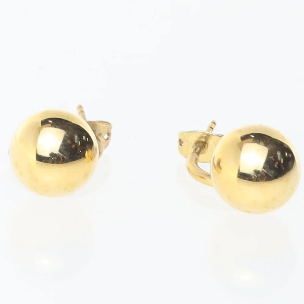 Guldøreringe med kuglevedhæng (str. 3 cm)