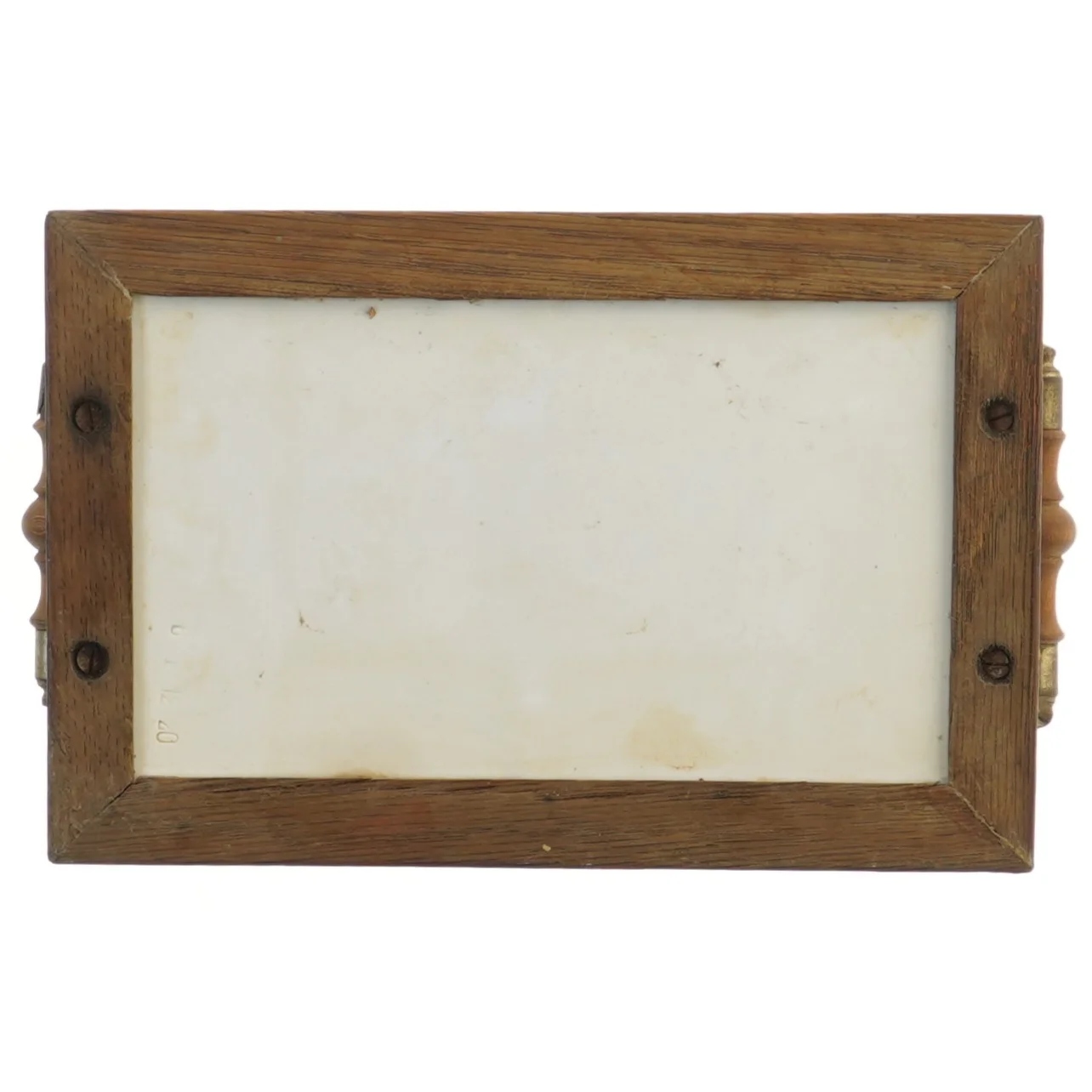 Dekorativ bakke med porcelænsbund (str. 23,5x15,5 cm)