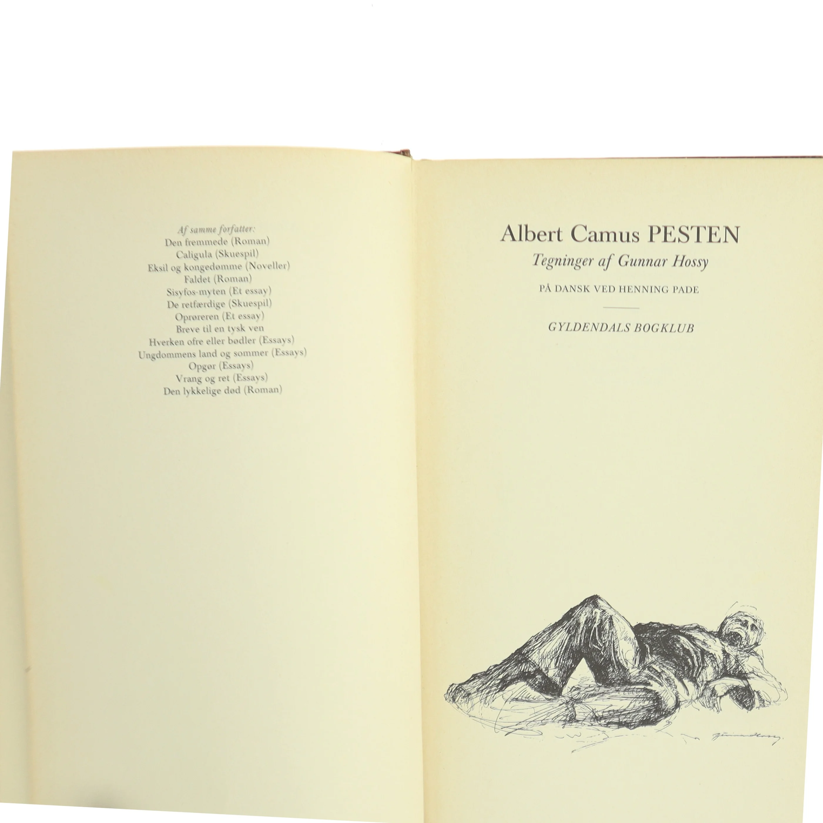 Antik bog med flot indbinding. Pesten af Albert Camus (Bog)