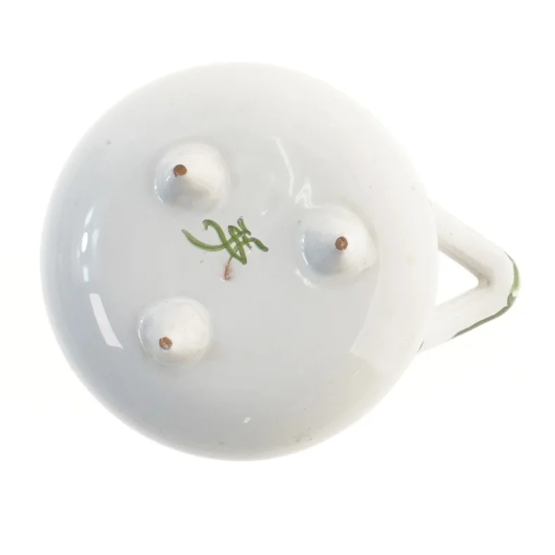 Keramik lysestage med blomstermønster (str. 12 cm)