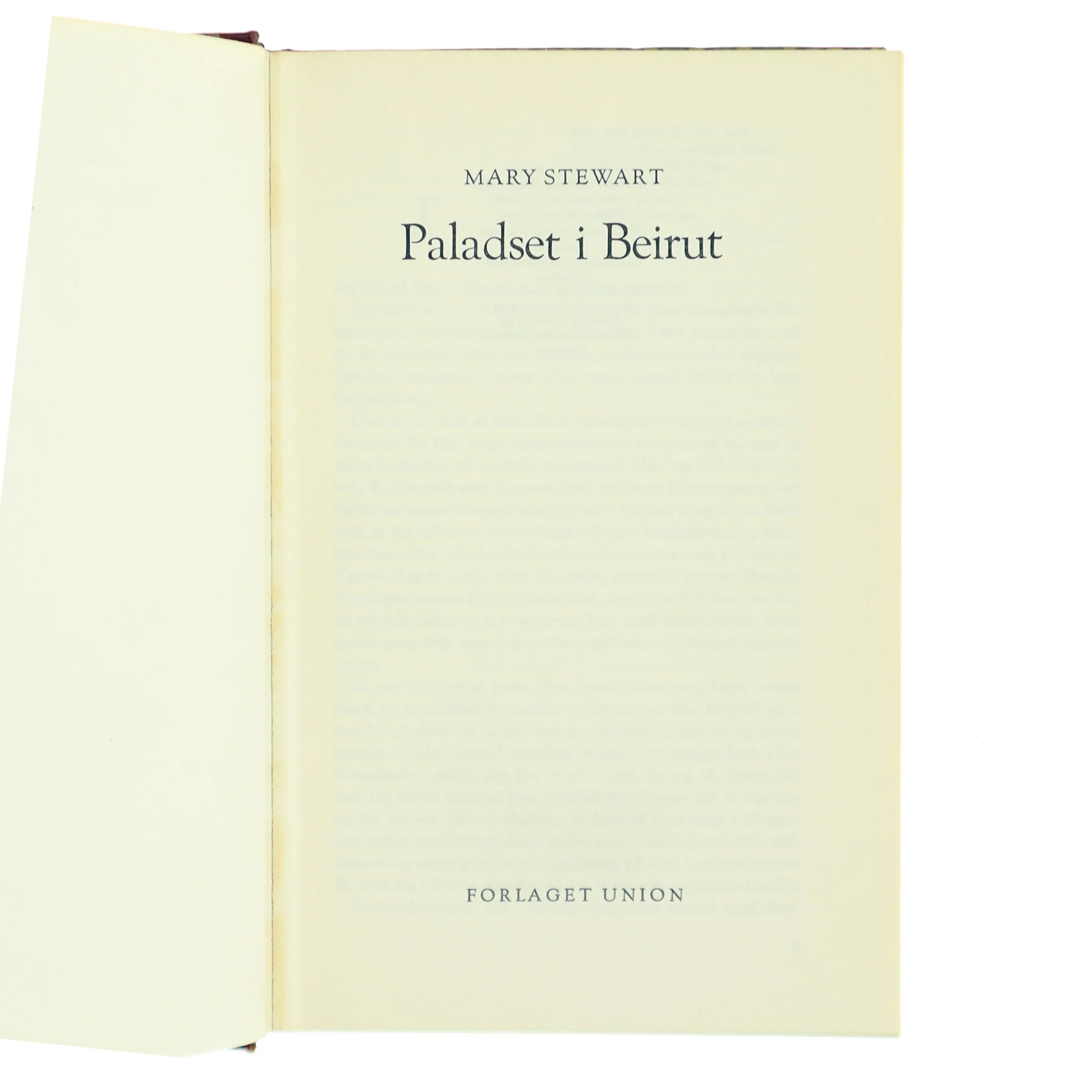 Antik bog med flot indbinding. Paladset i Beirut af Mary Stewart (Bog)