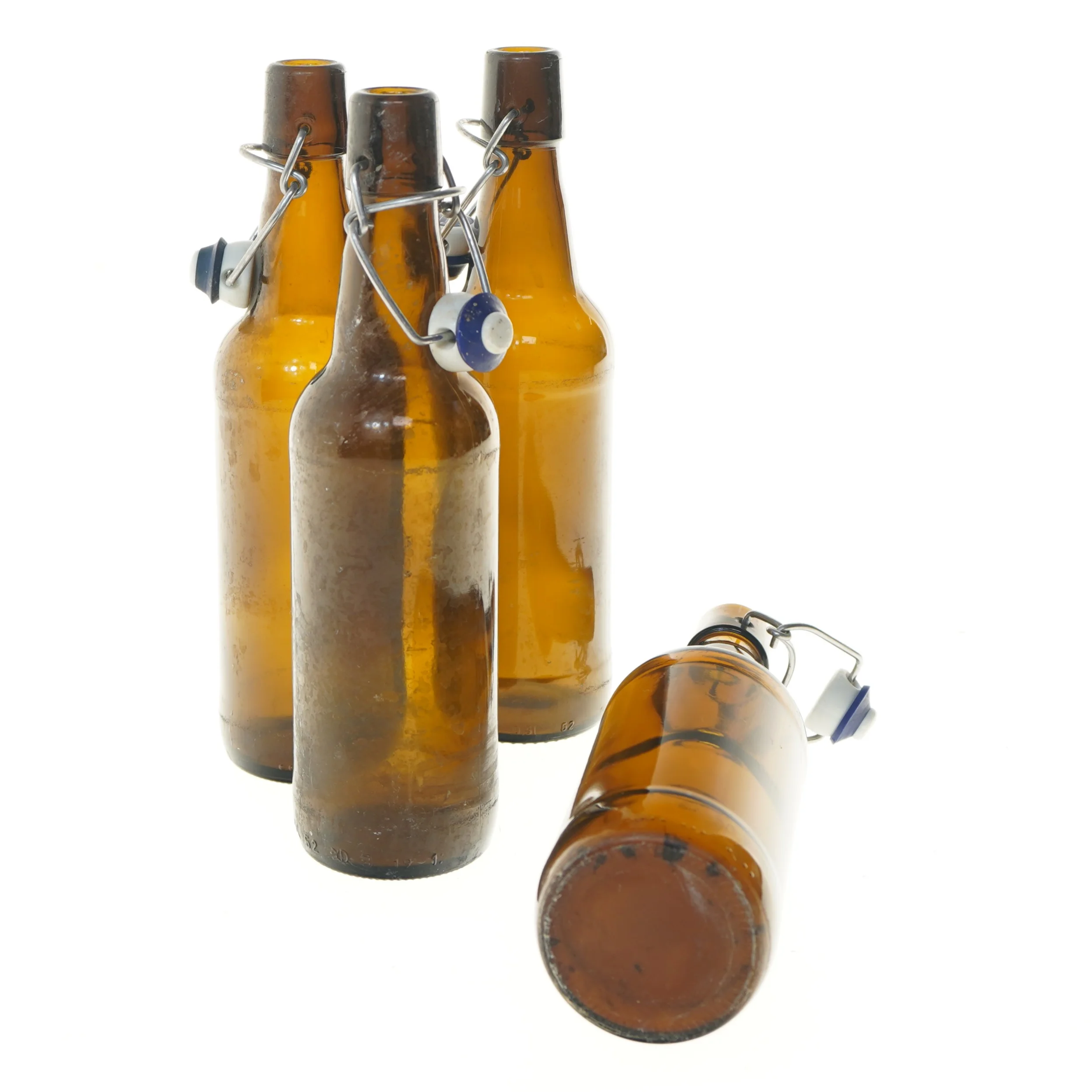 Glasflasker med patentlåg (str. 4 stk 25,5 cm)