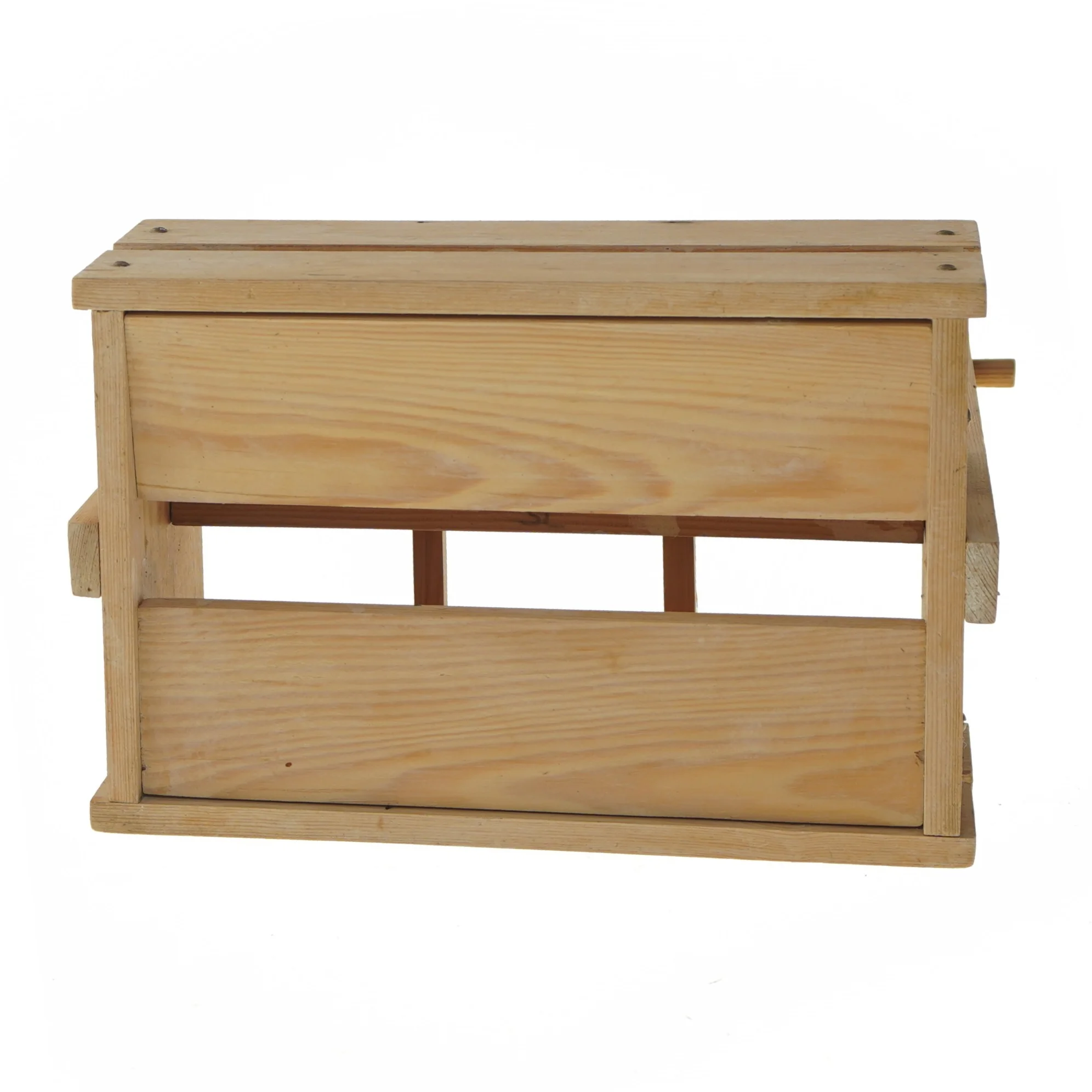 Trækasse med 6 rum og håndtag - til krea eller til øl (str. 27x29,5 cm)