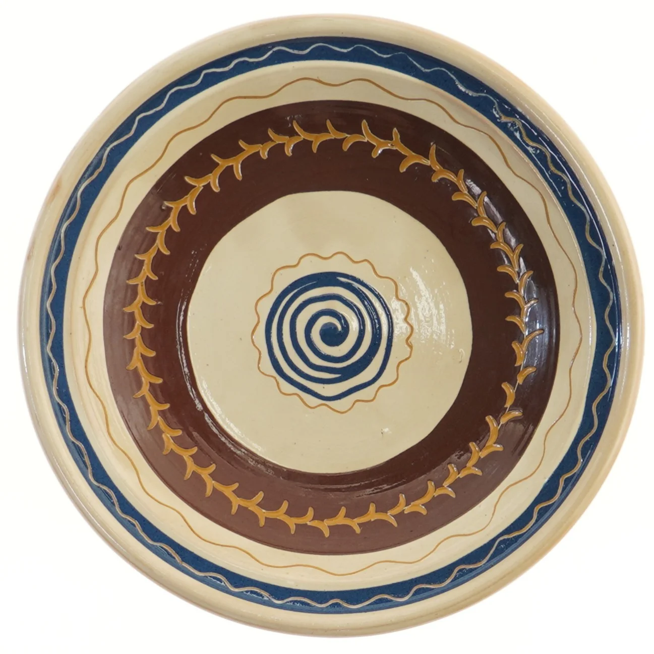 Keramisk skål med mønster (str. Ø 25,5 cm)