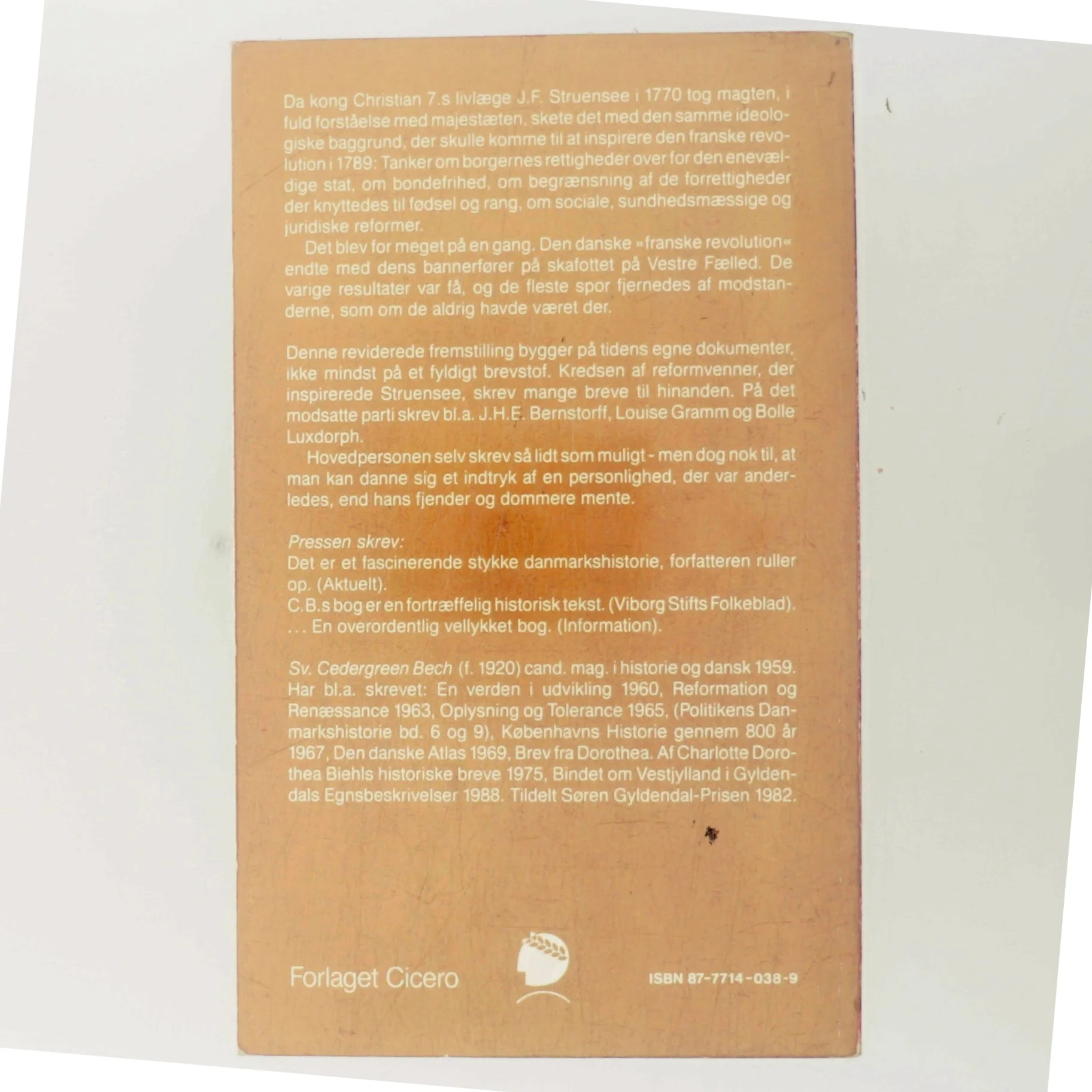 Struensee og hans tid af Svend Cedergreen Bech (Bog)