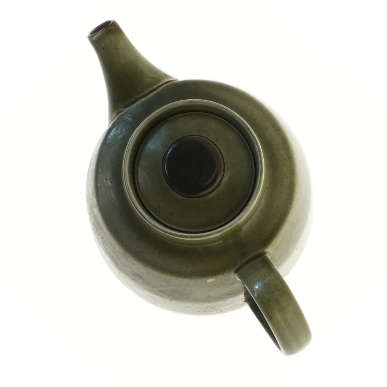 Grøn keramik tekande fra Rörstrand (str. Ø 15,5x13,5 cm)