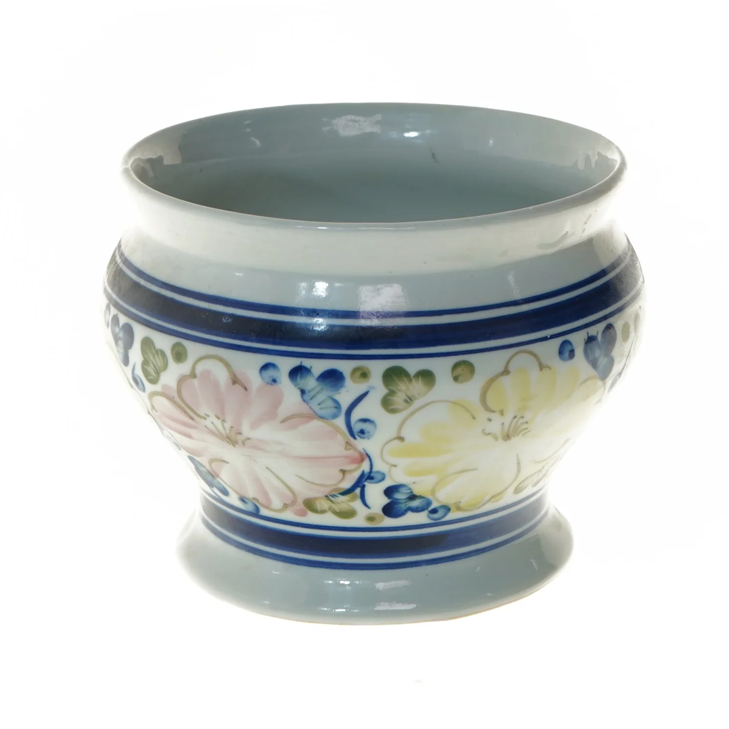 Dekorativ og smuk vase med blomstermønster (str. Ø 17,5x14 cm)