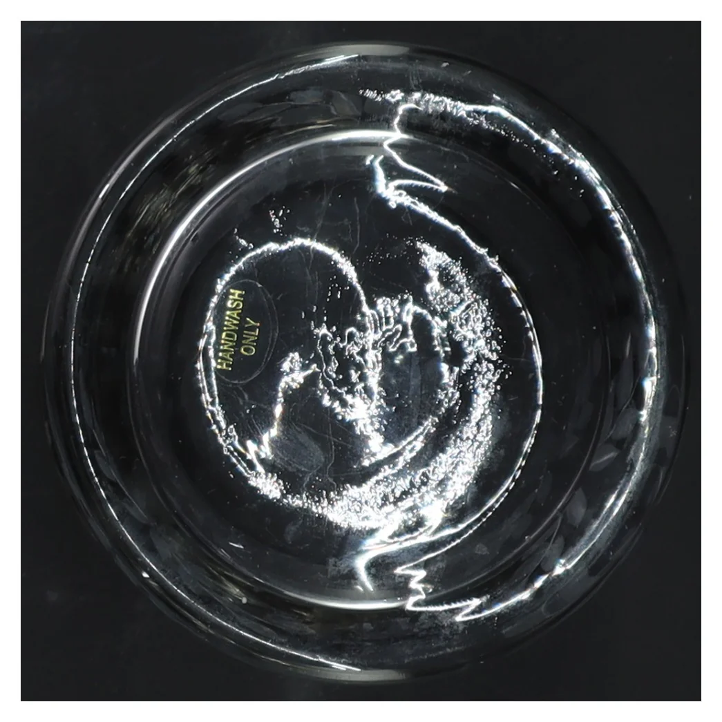 Glas vase med blomstergravering (str. 9x9 cm)