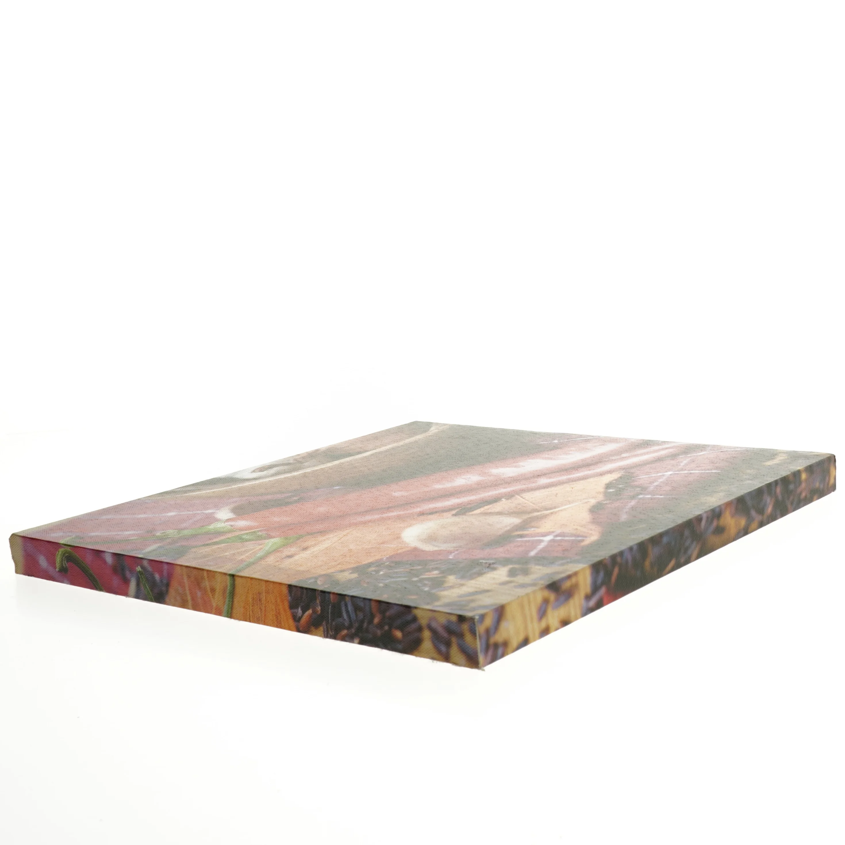 Lærredstryk med madmotiv (str. Størrelsen er ikke angivet, men virker som en standard mellemstor lærredsprint.)