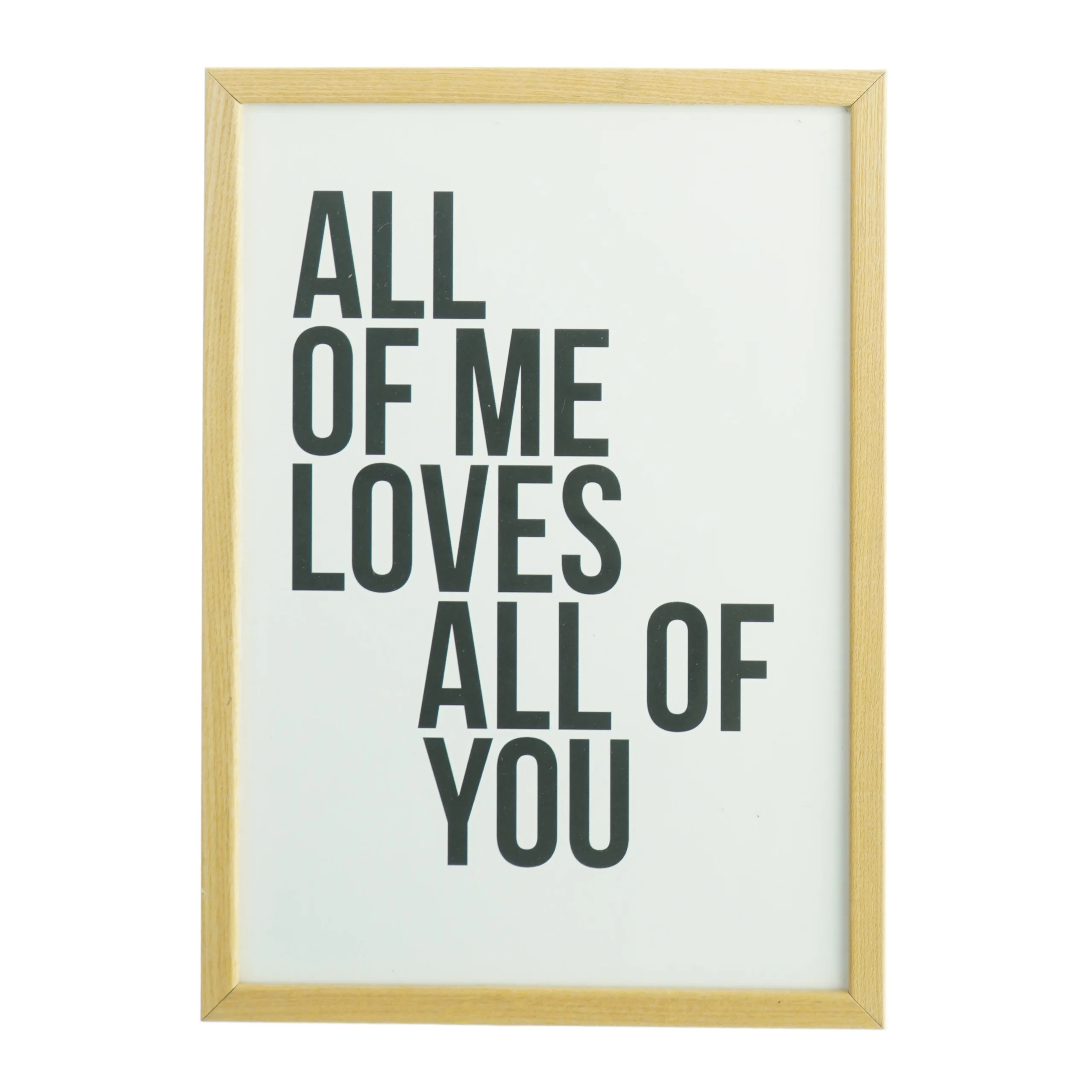 Typografisk plakat i ramme (str. 30 x. 21 cm)