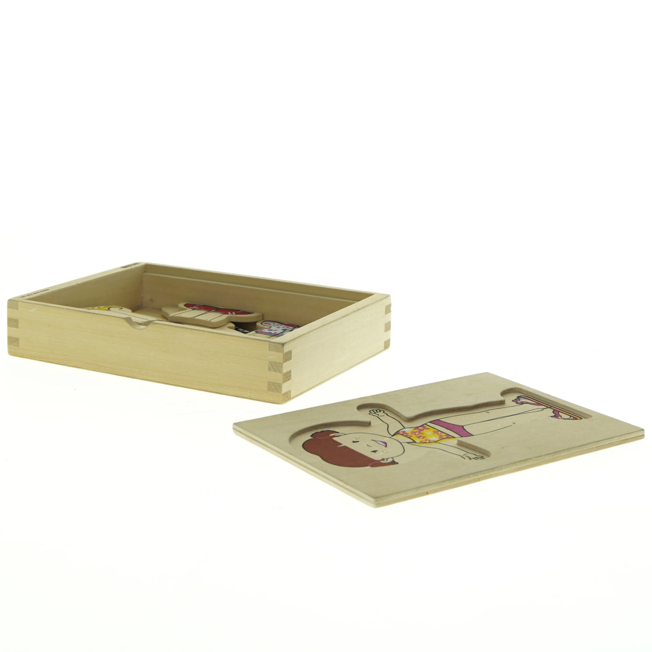 Træpuslespil påklædningsdukke (str. 20 x 14 cm)