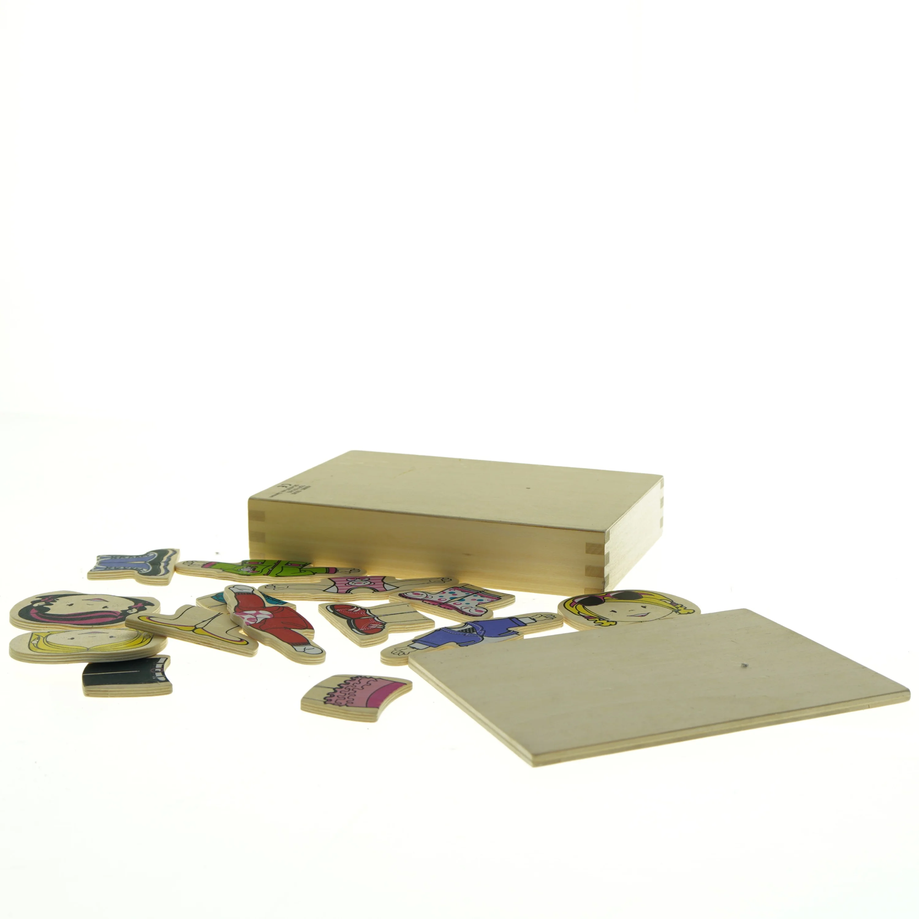 Træpuslespil påklædningsdukke (str. 20 x 14 cm)