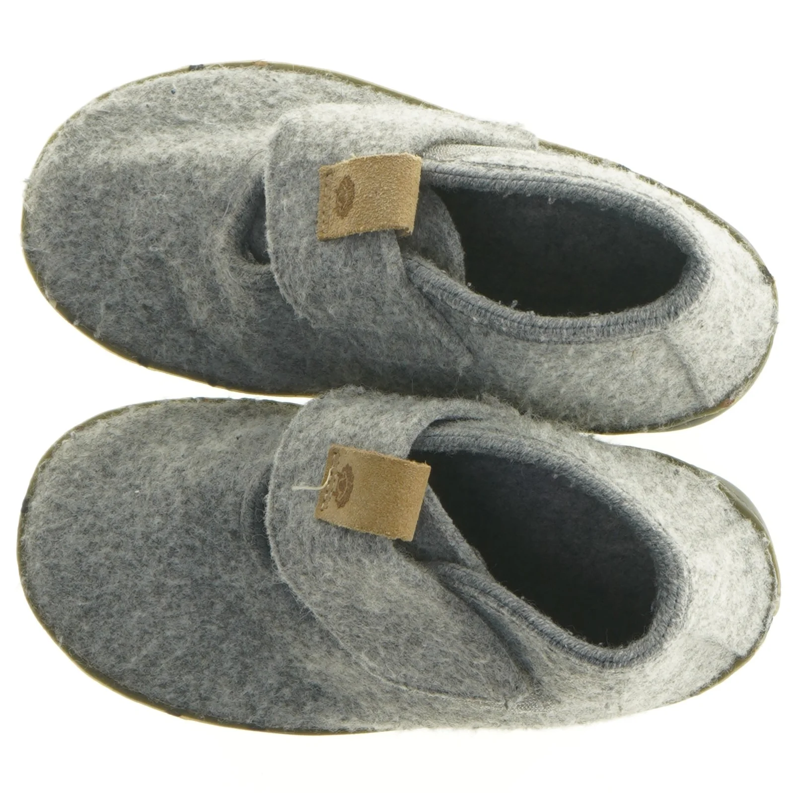Grå filt hjemmesko (str. Udvendig sål 21 cm)