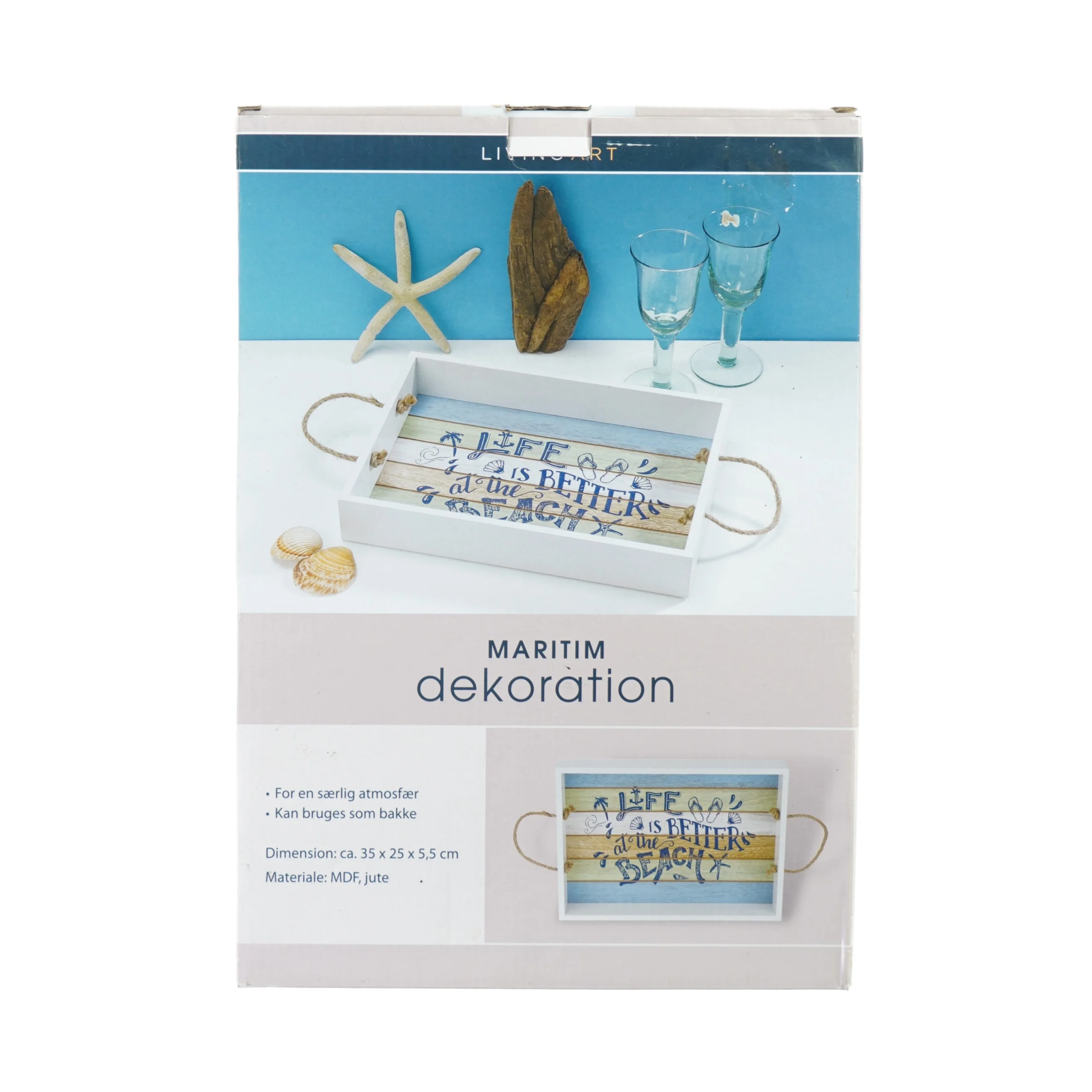 Dekorations bakke fra Living Art (str. 35 x 25 x 5 cm)