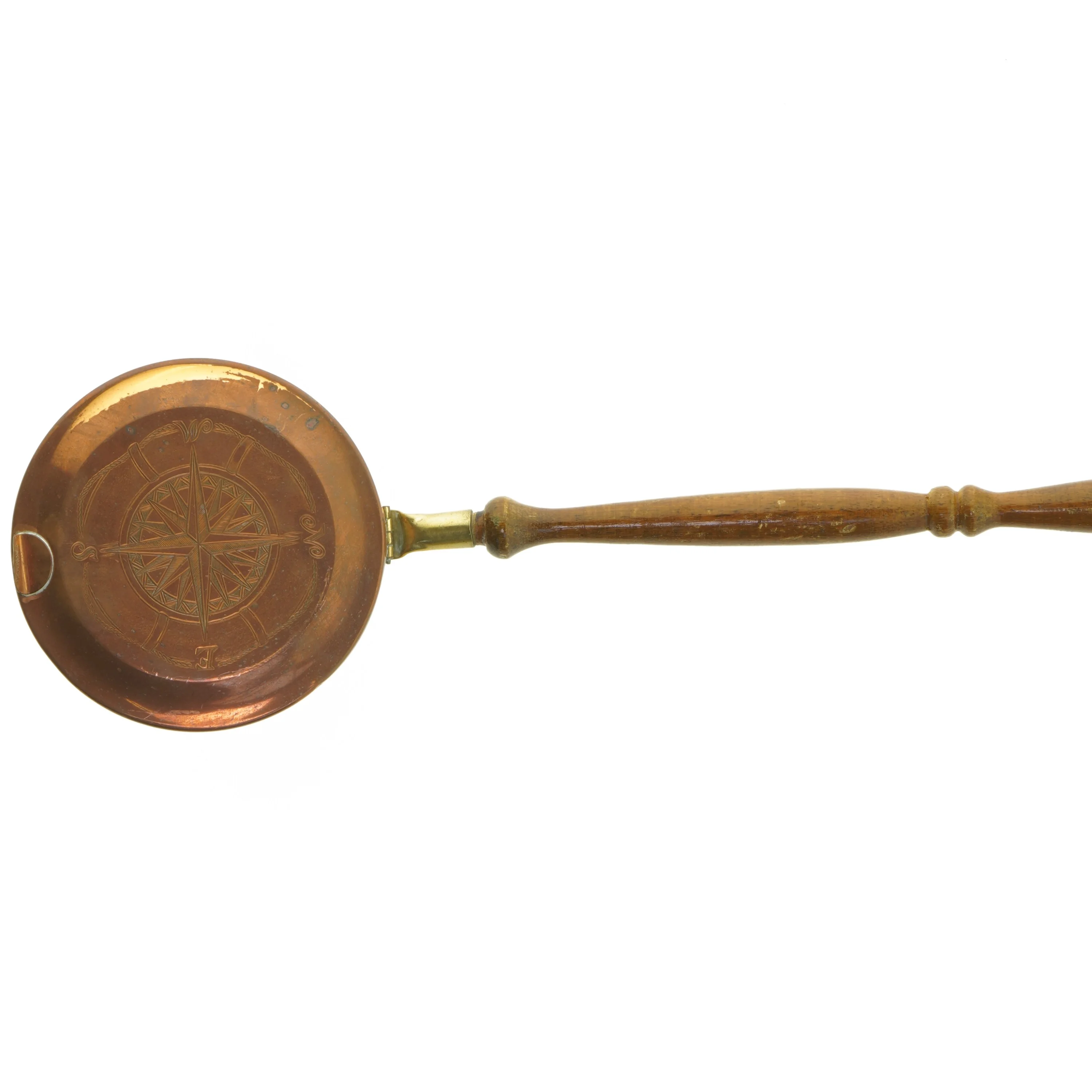 Kobber varme pande med håndtag (str. 45x13 cm)