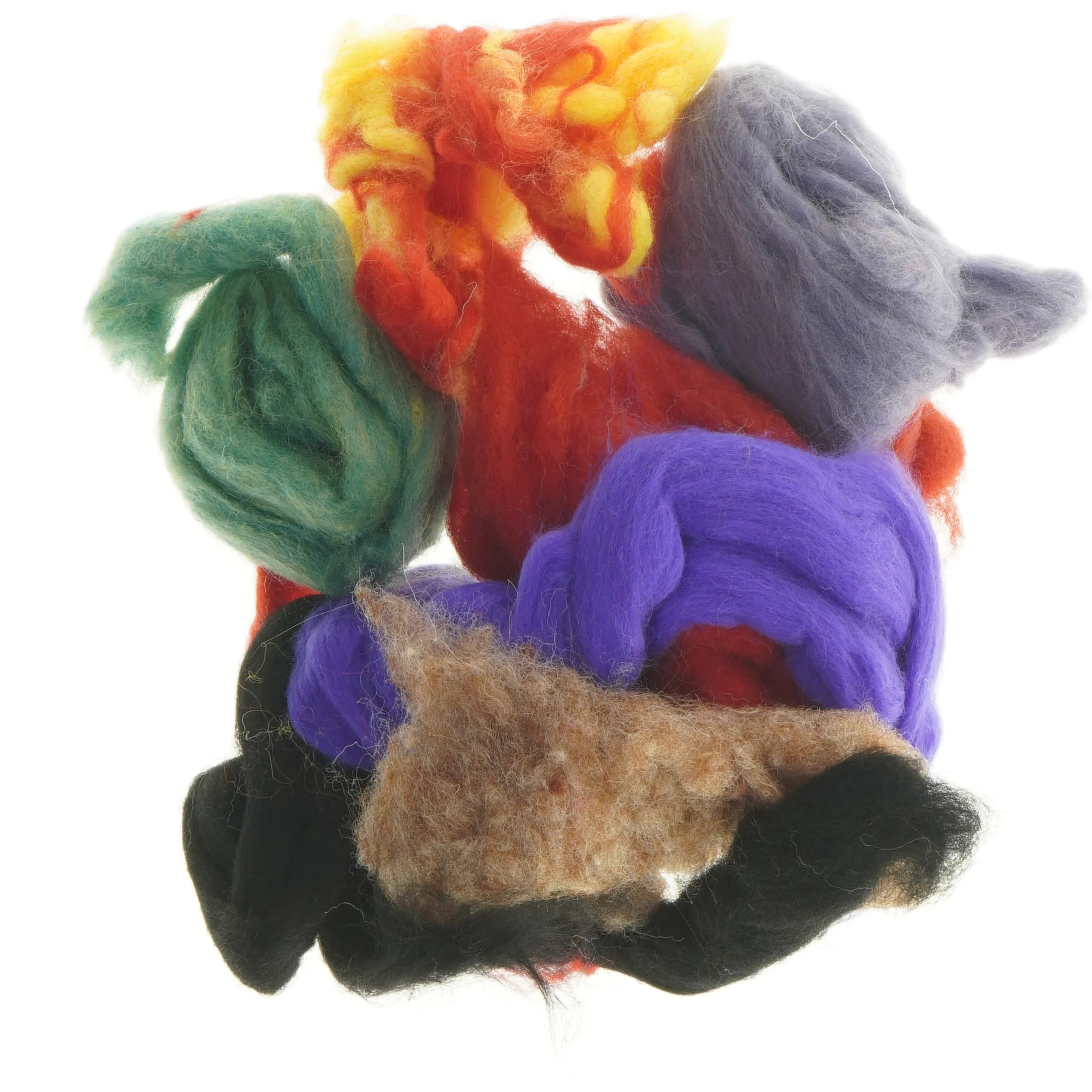 Farvet uld til filtning