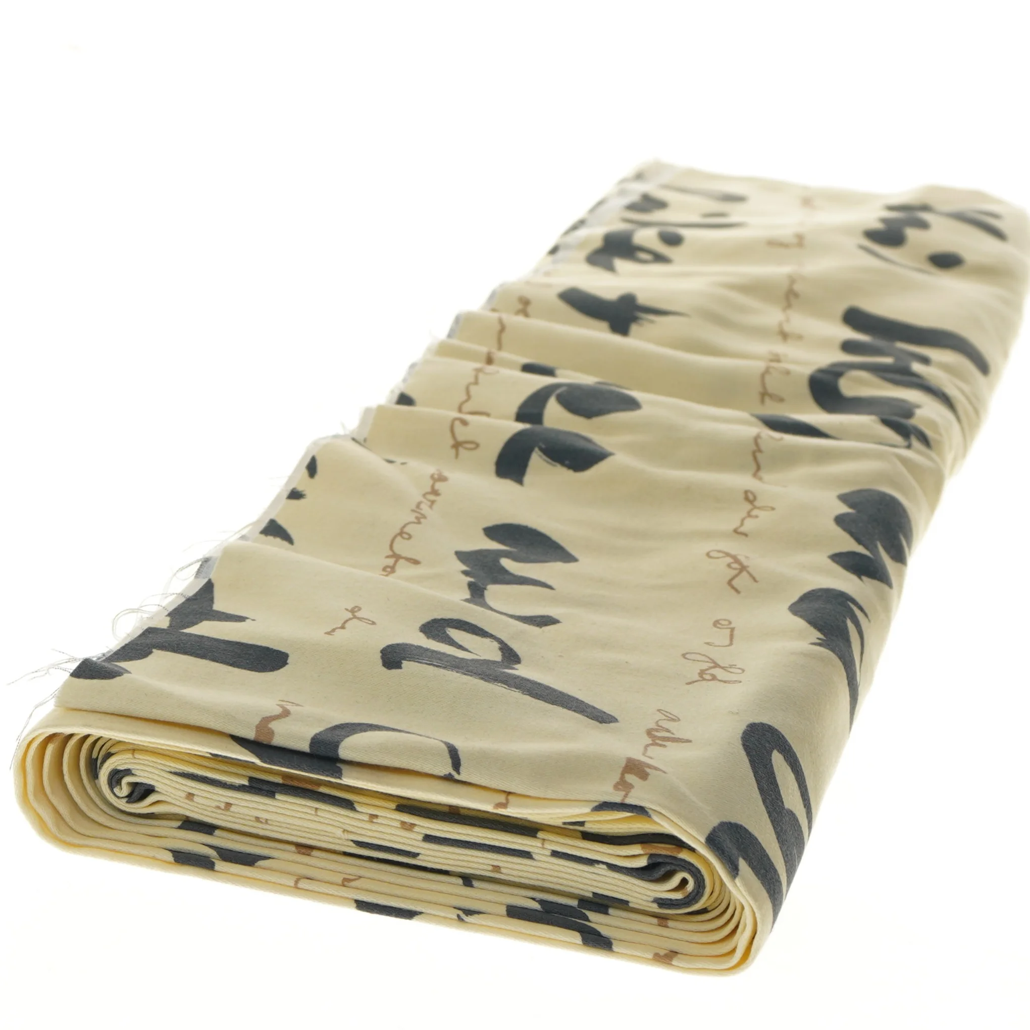 Stof med skriftmønster 