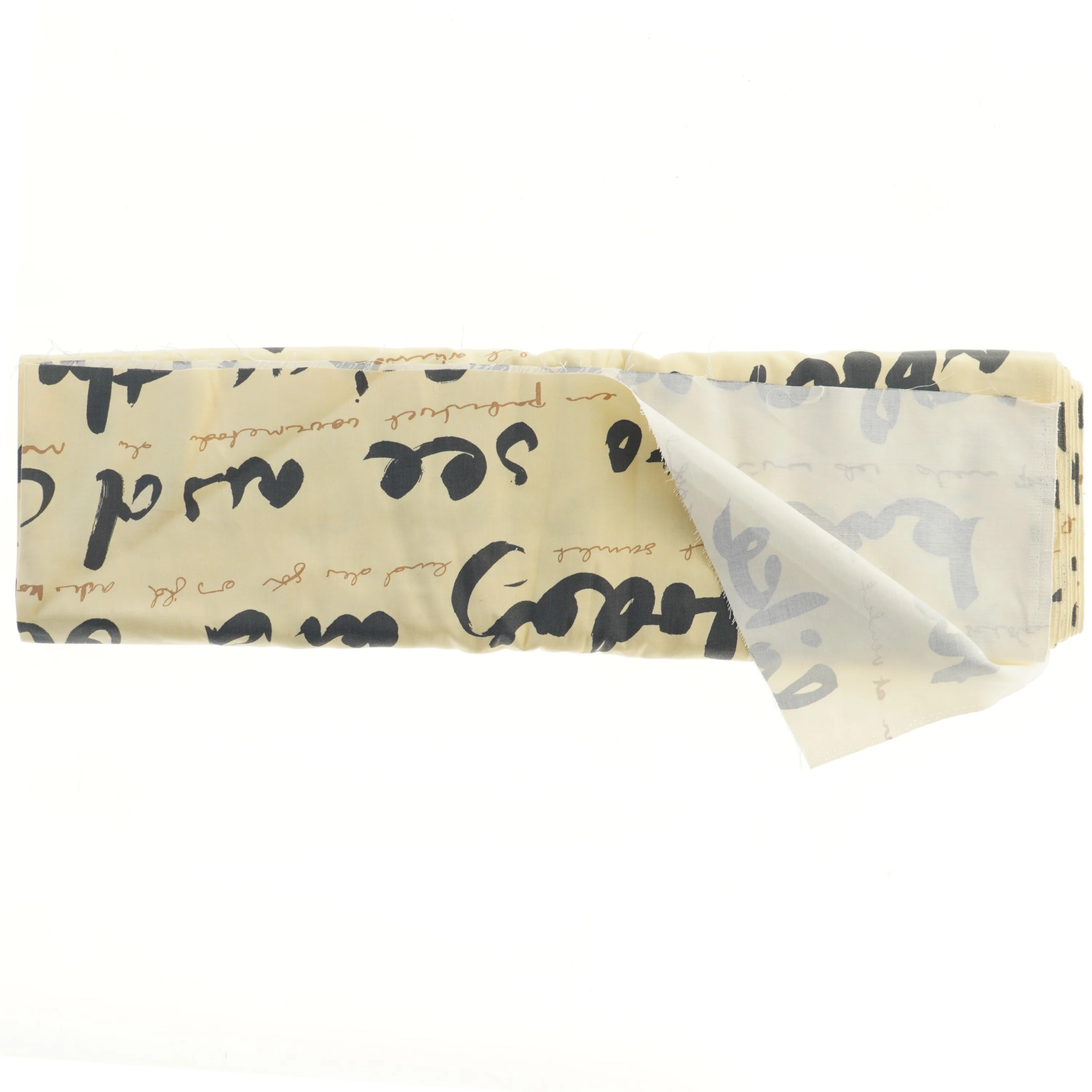 Stof med skriftmønster 