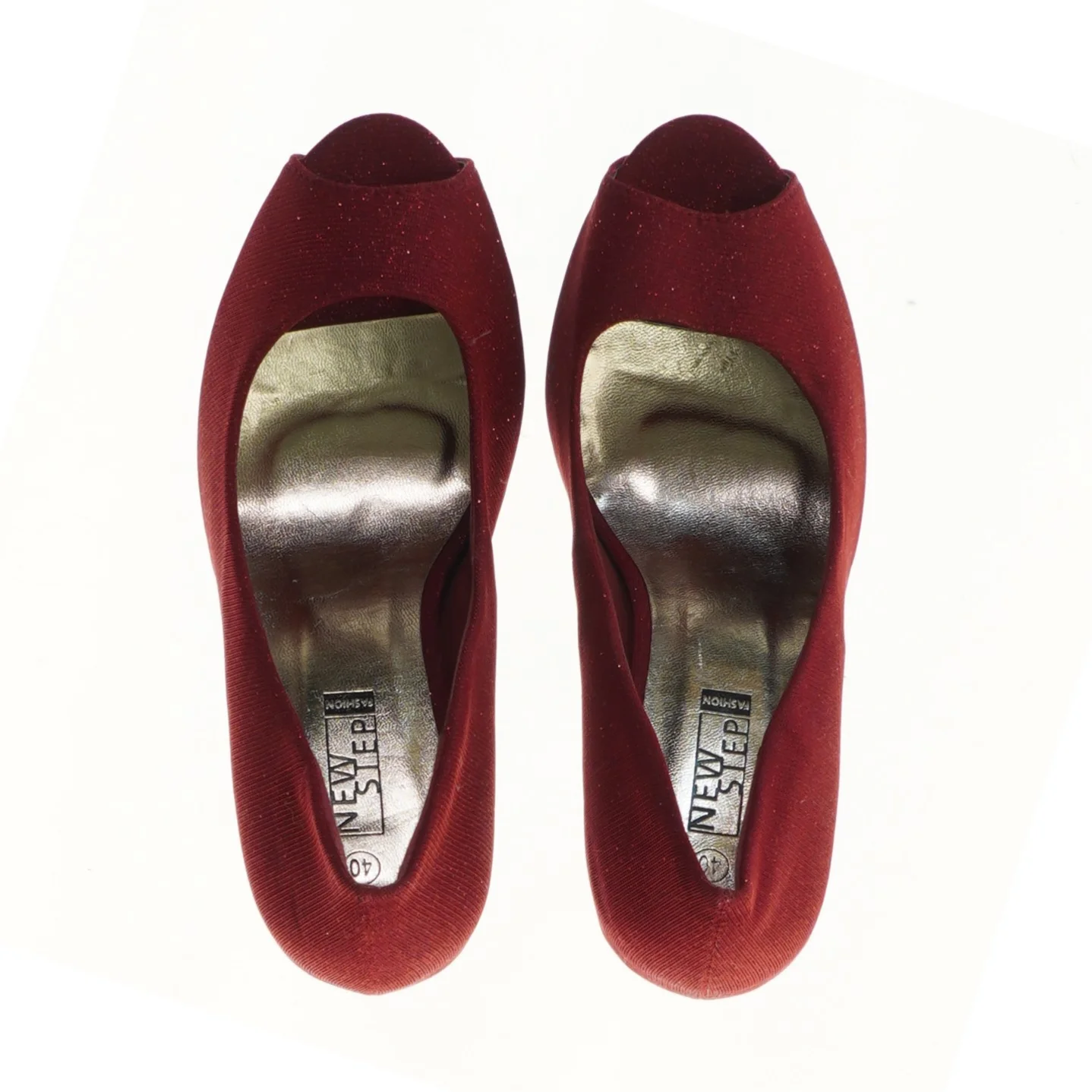 Røde stiletter med åbne tæer fra New Step (str. 40 )