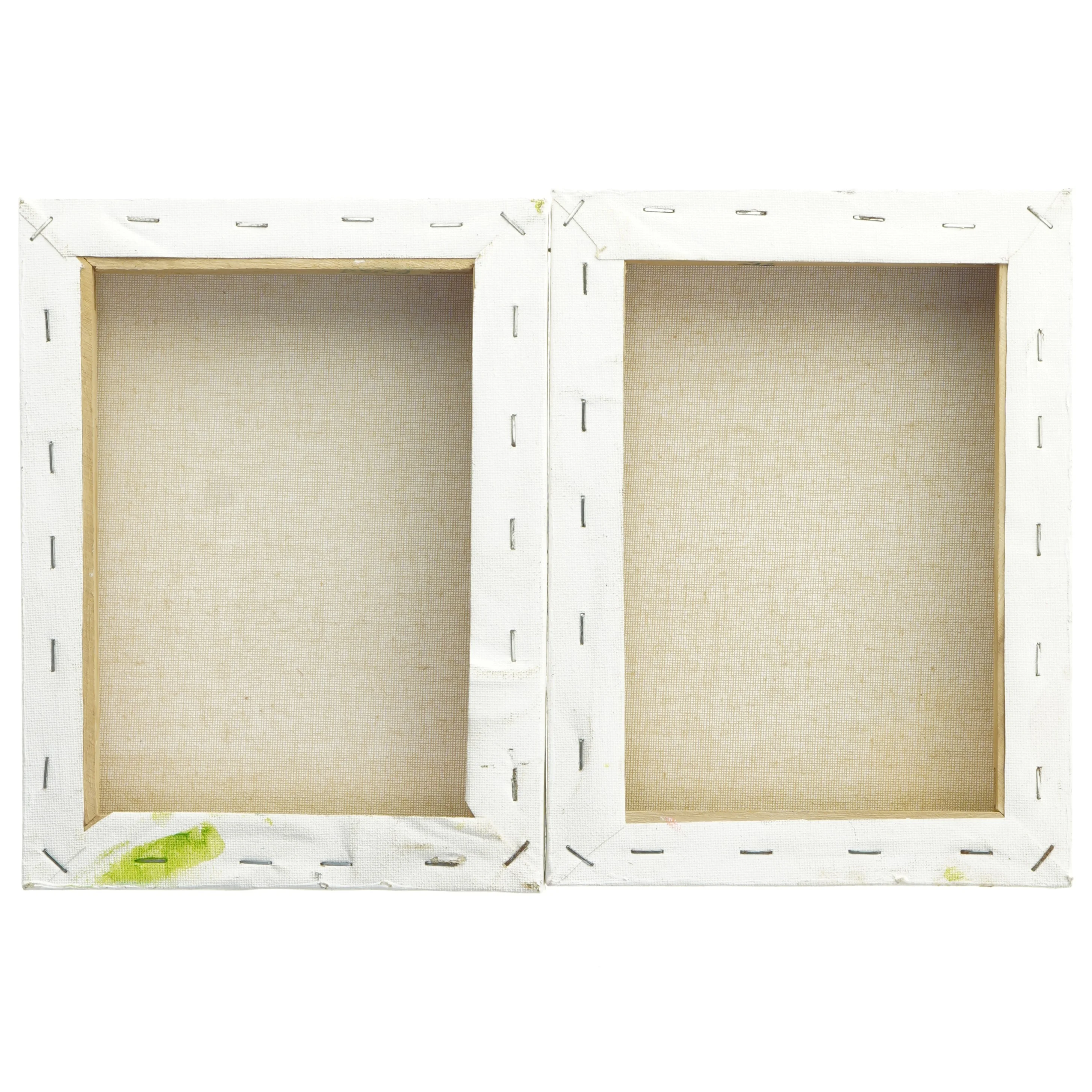 Abstrakt maleri med stjerner og cirkler (str. 24x18x4 cm)