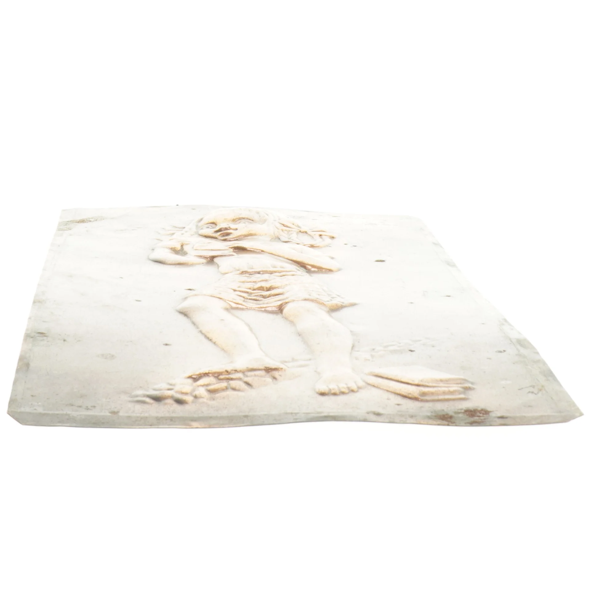 Bronzerelief af læsende pige (str. 35x20 cm)