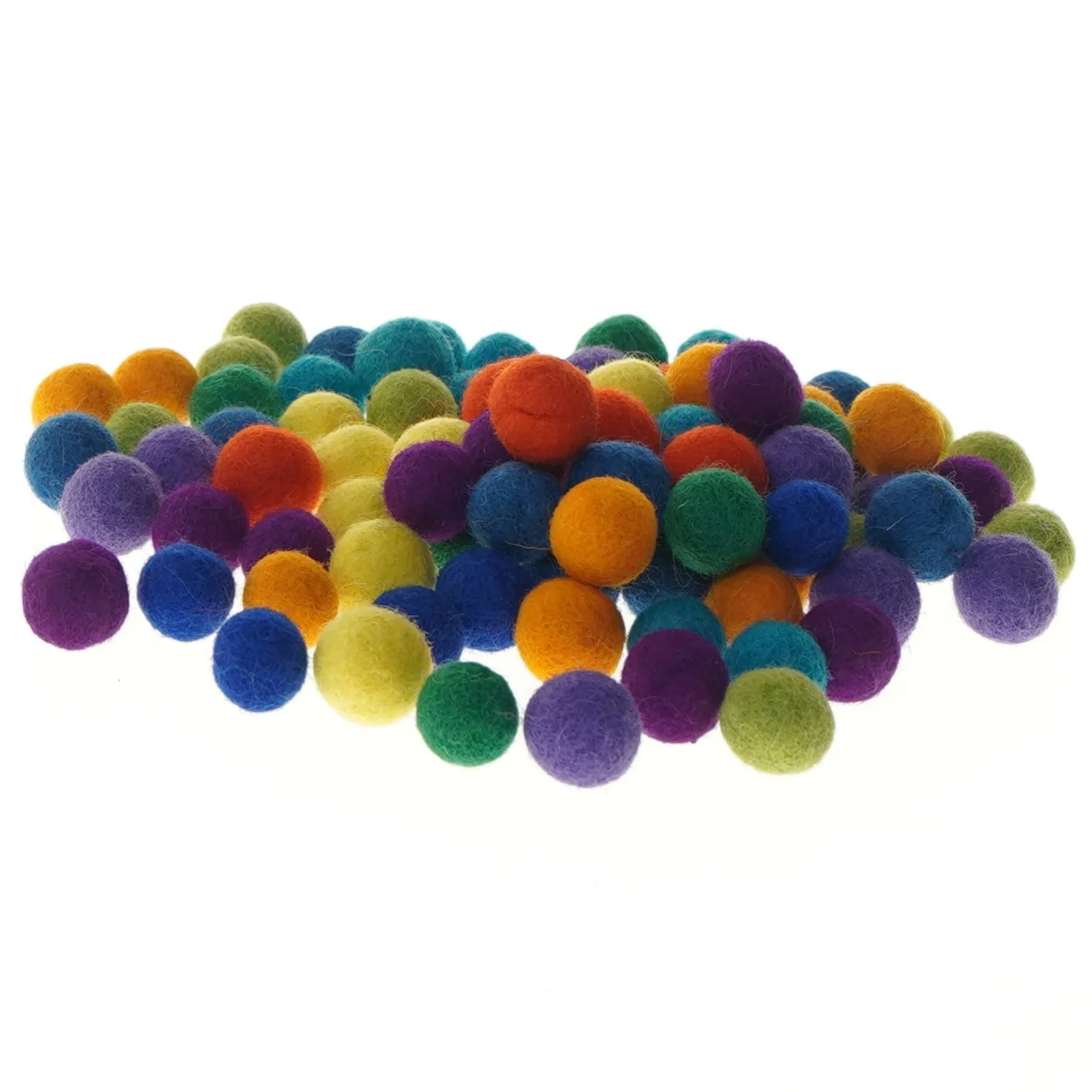 Farvede uldkugler (str. 2 cm)