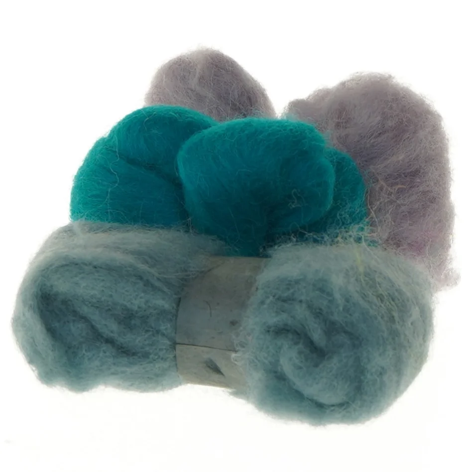 Bunter med farvet uld (str. 13 cm)