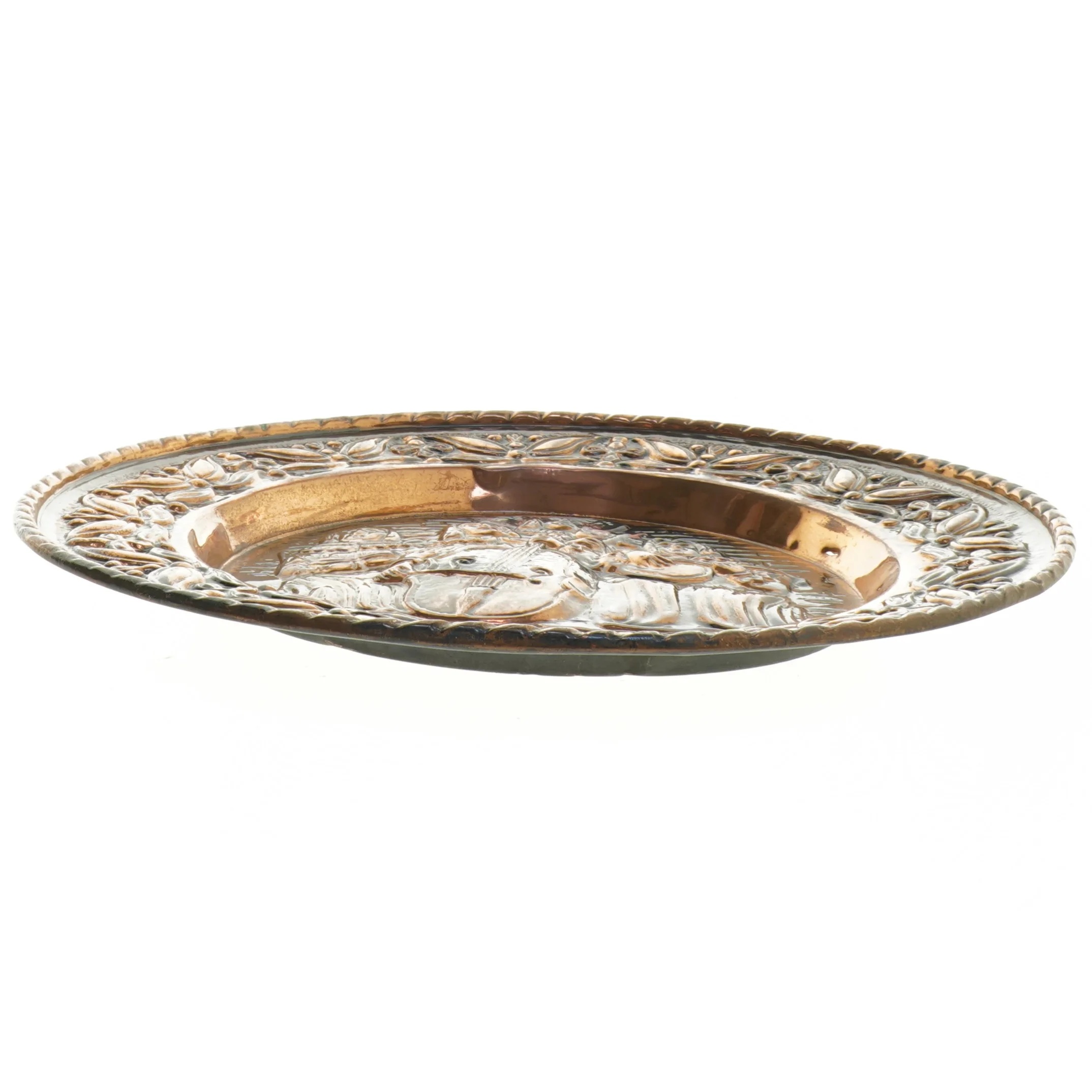 Dekorativt væg ophæng med musiker figurer (str. Ø 30x2 cm)