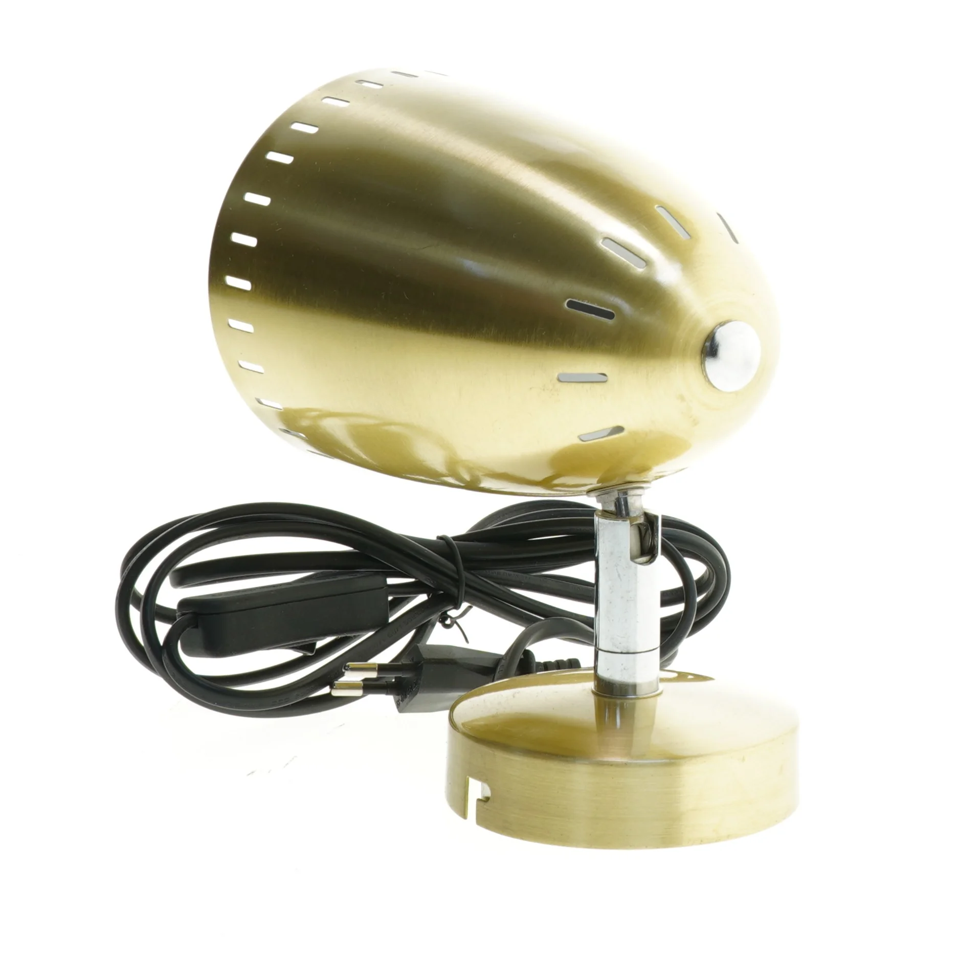 Bordlampe i messing fra SunFlux (str. Ø. 10,5 cm. længde. 17 cm)