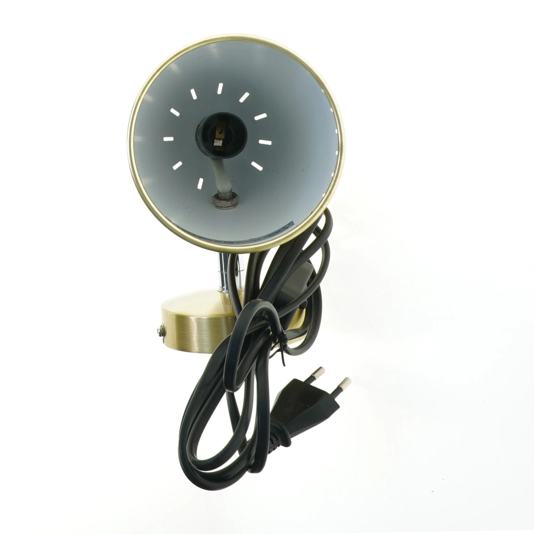 Bordlampe i messing fra SunFlux (str. Ø. 10,5 cm. længde. 17 cm)