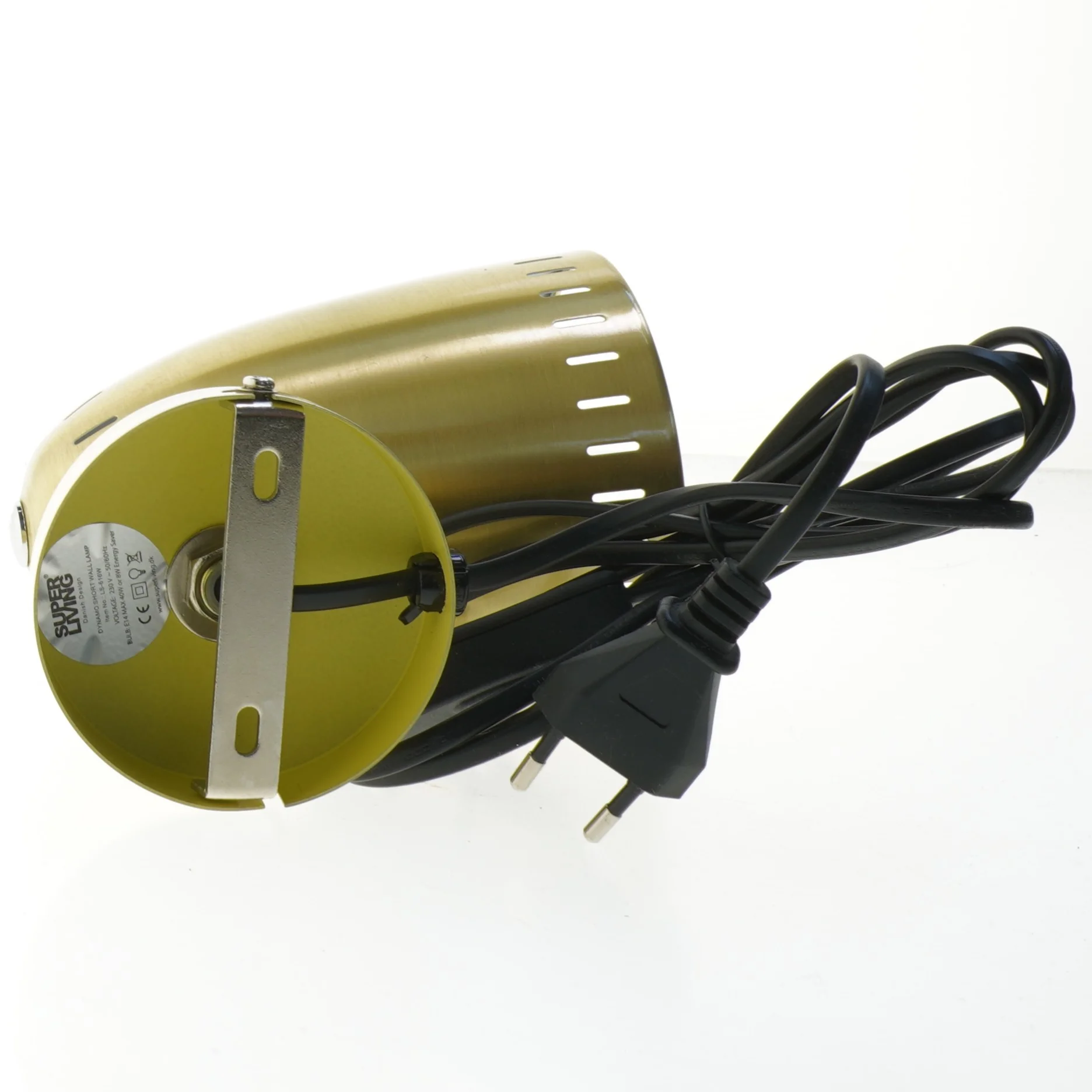 Bordlampe i messing fra SunFlux (str. Ø. 10,5 cm. længde. 17 cm)