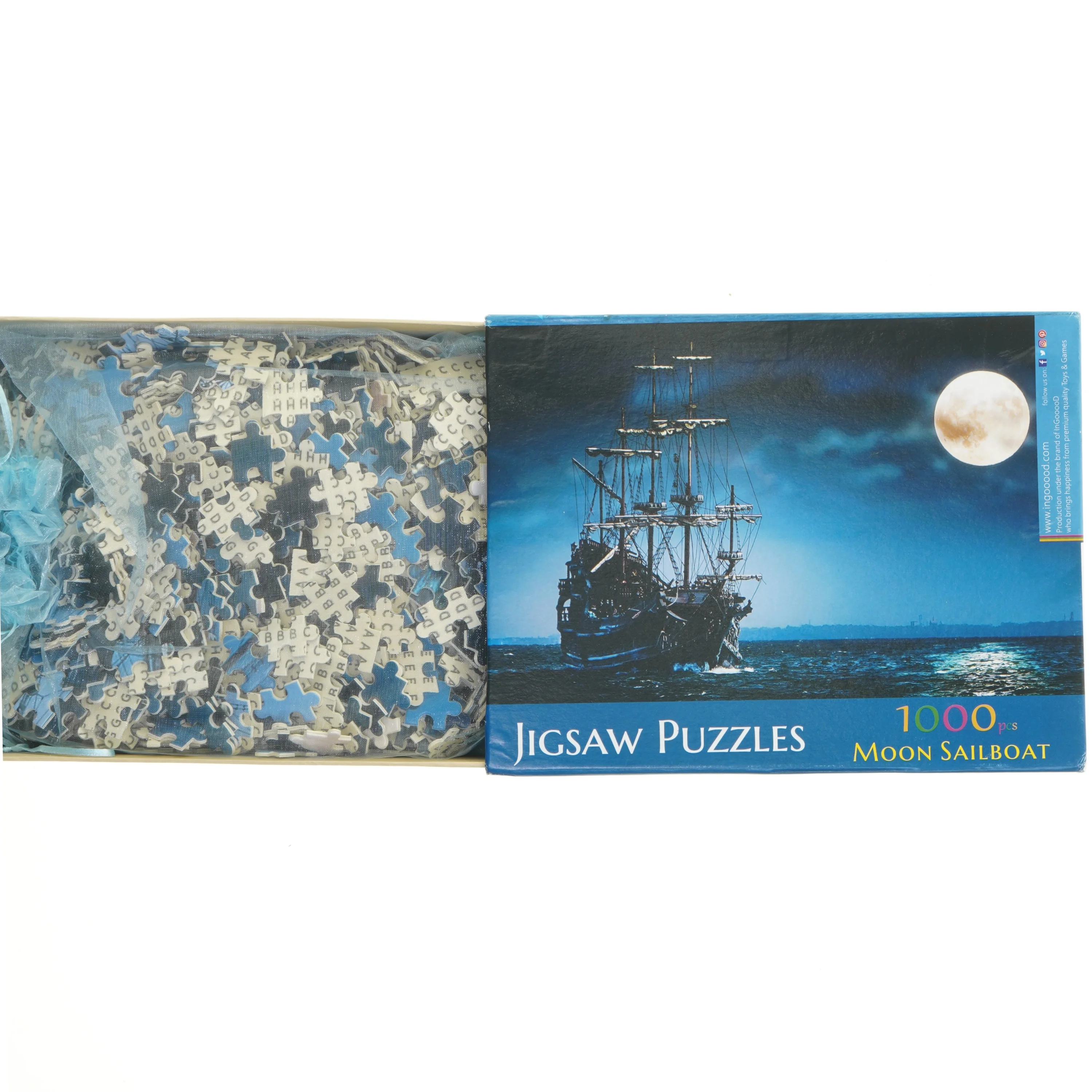 Jigsaw puzzle med måneskib fra InGooooD (str. 26x20 cm)