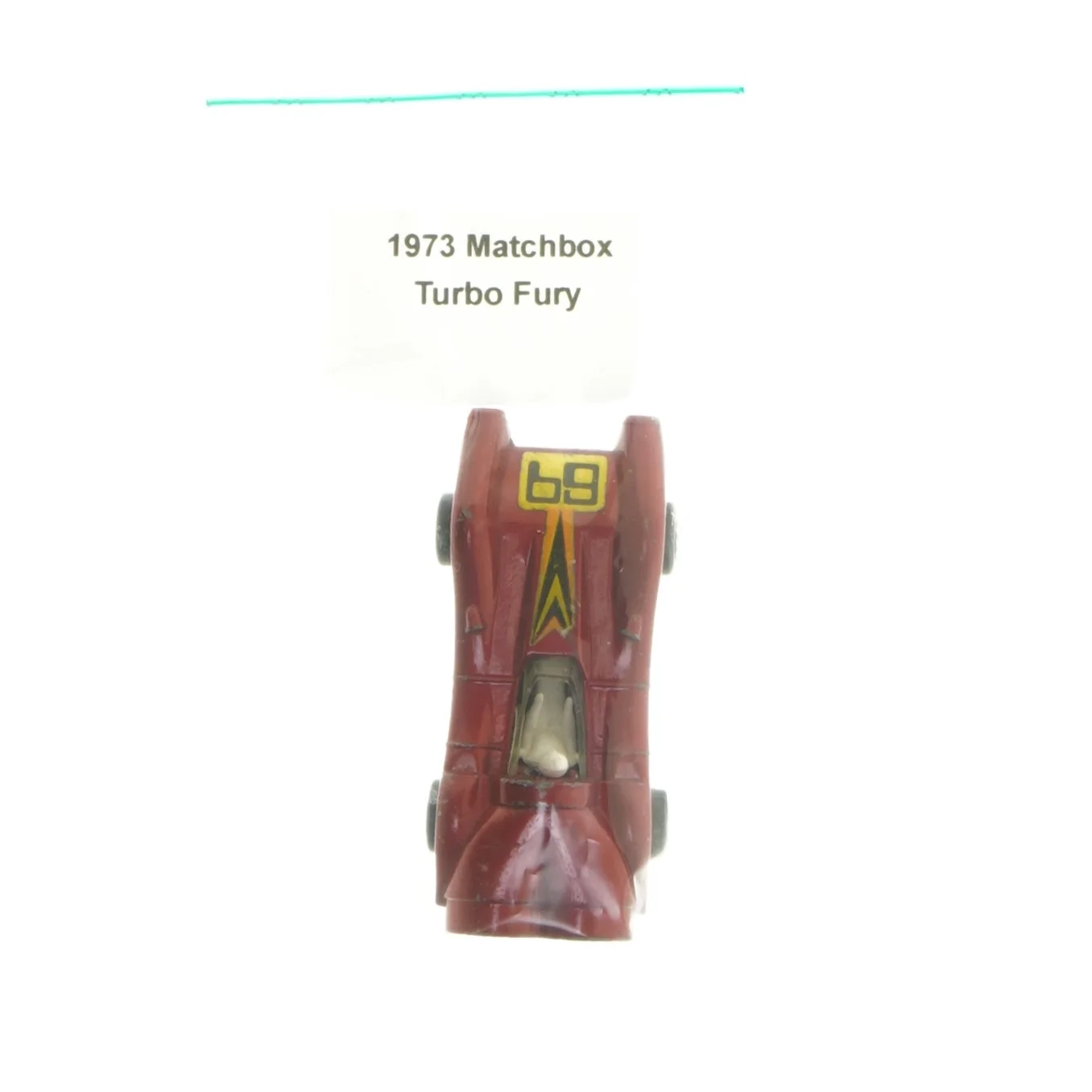 1973 Matchbox Turbo Fury legetøjsbil (str. 7,5 cm)