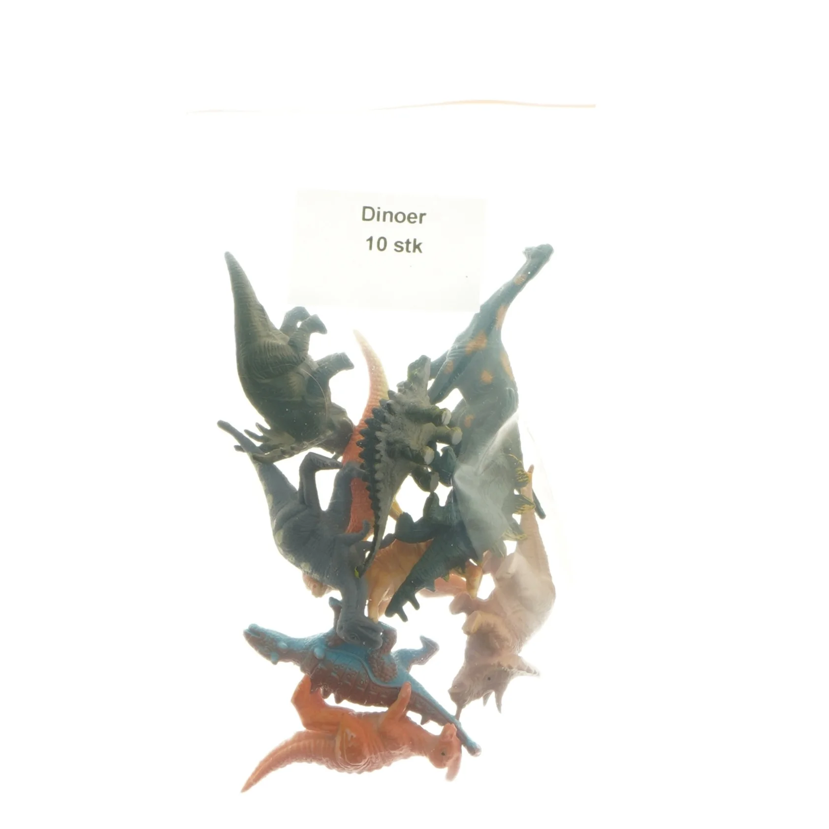 Dinosaur figurer, 10 stk (str. 10 stk 6,5 cm)