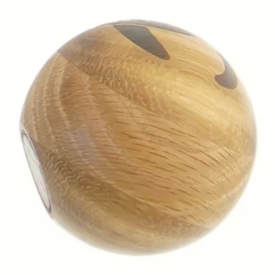 Træ kugle med smilemotiv (str. Ø 7 cm)