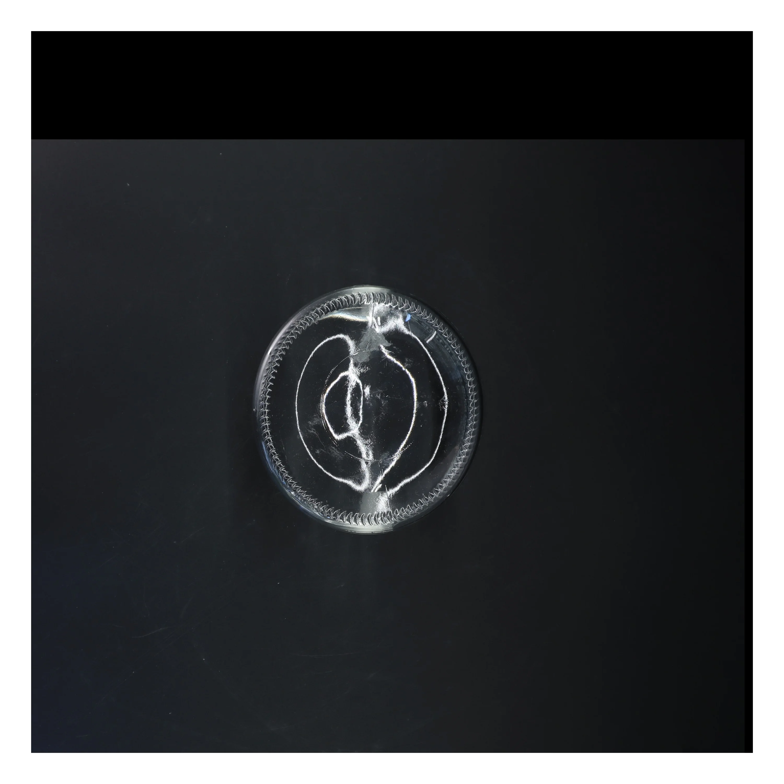 Glas vase med sneklokke motiv (str. Ø 12 cm)