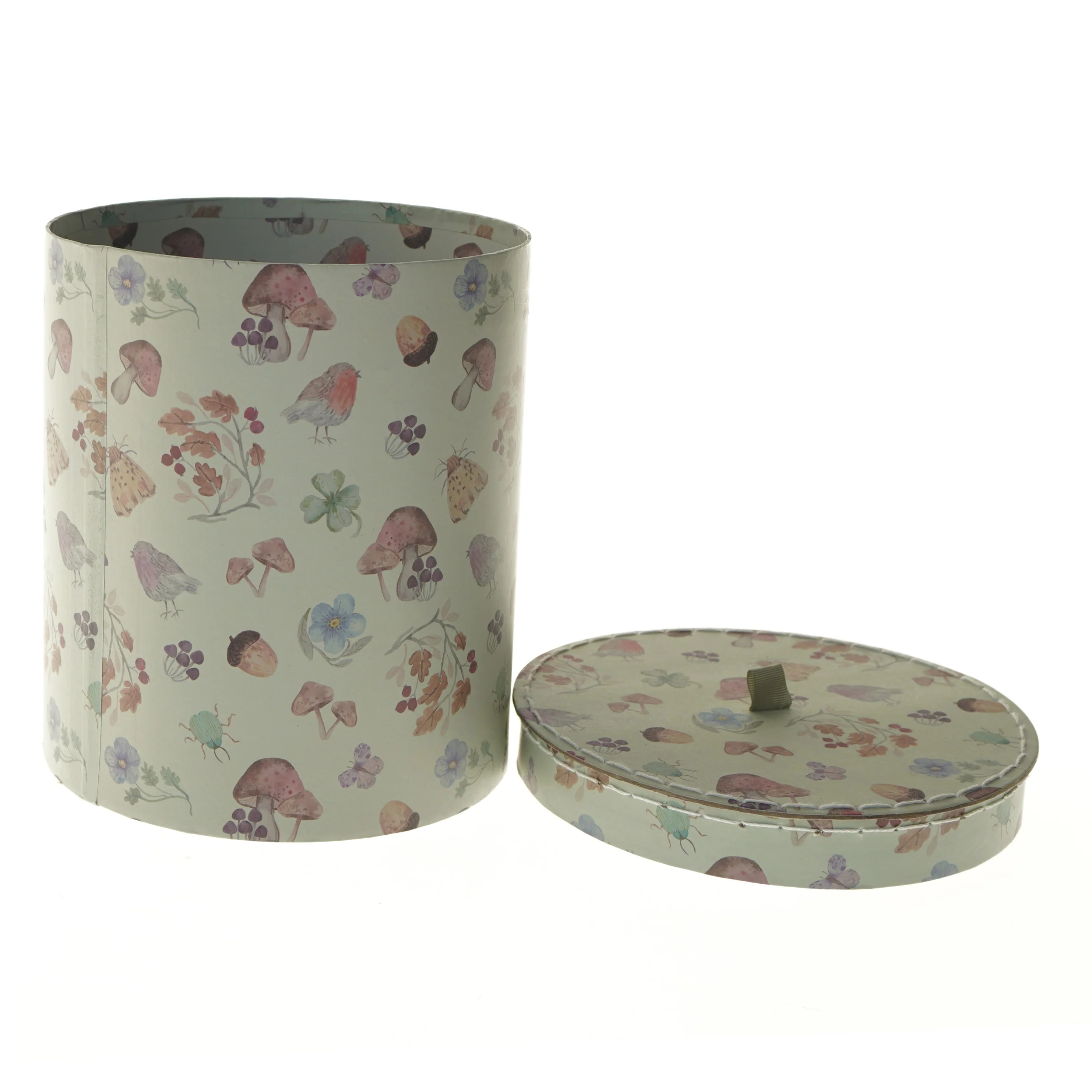 Dekorativ opbevaringskasse (str. Ø 21 cm længde 24 cm)