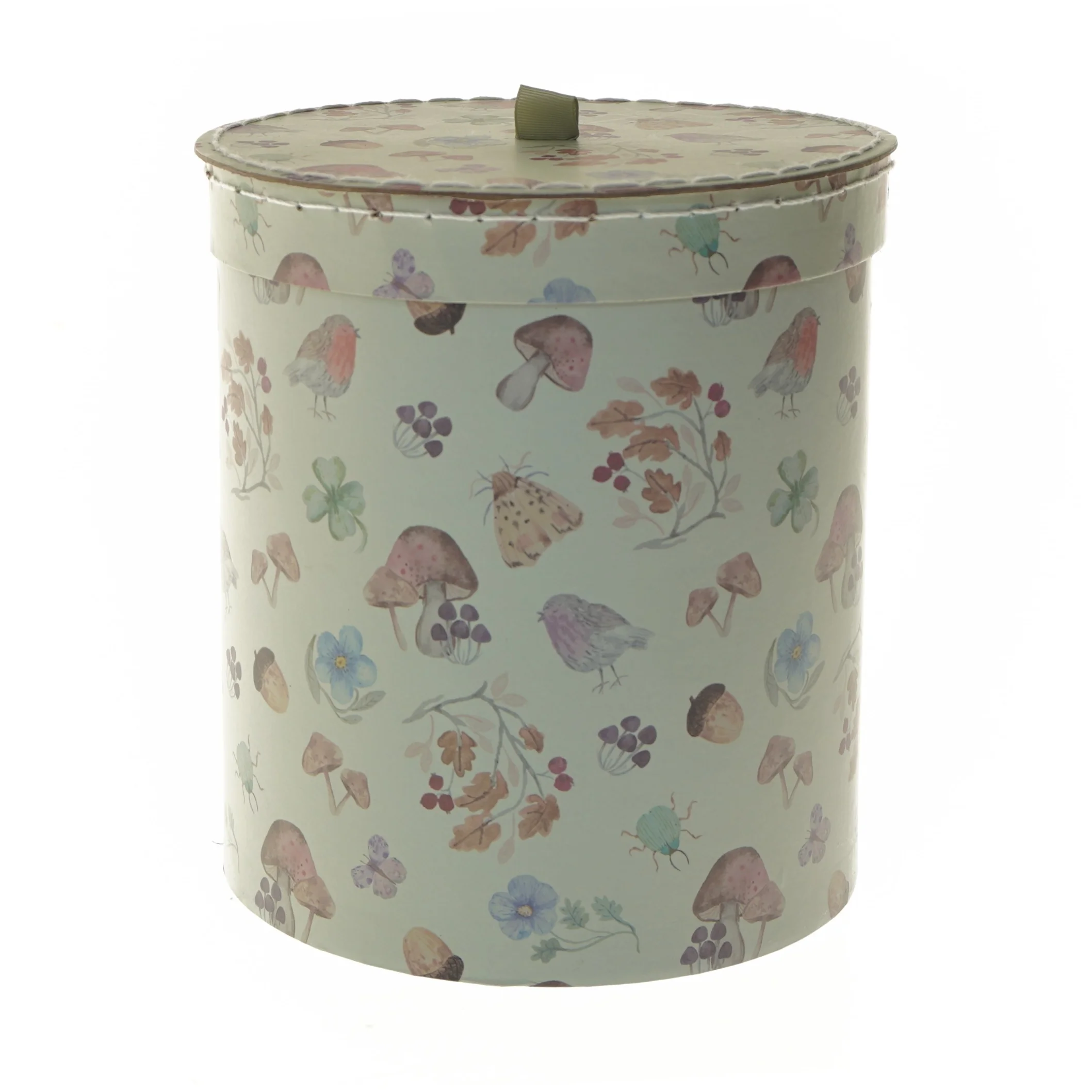 Dekorativ opbevaringskasse (str. Ø 21 cm længde 24 cm)