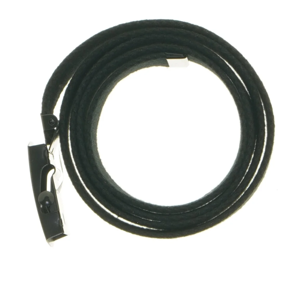 Sort bælte med spænde (str. 126 cm)