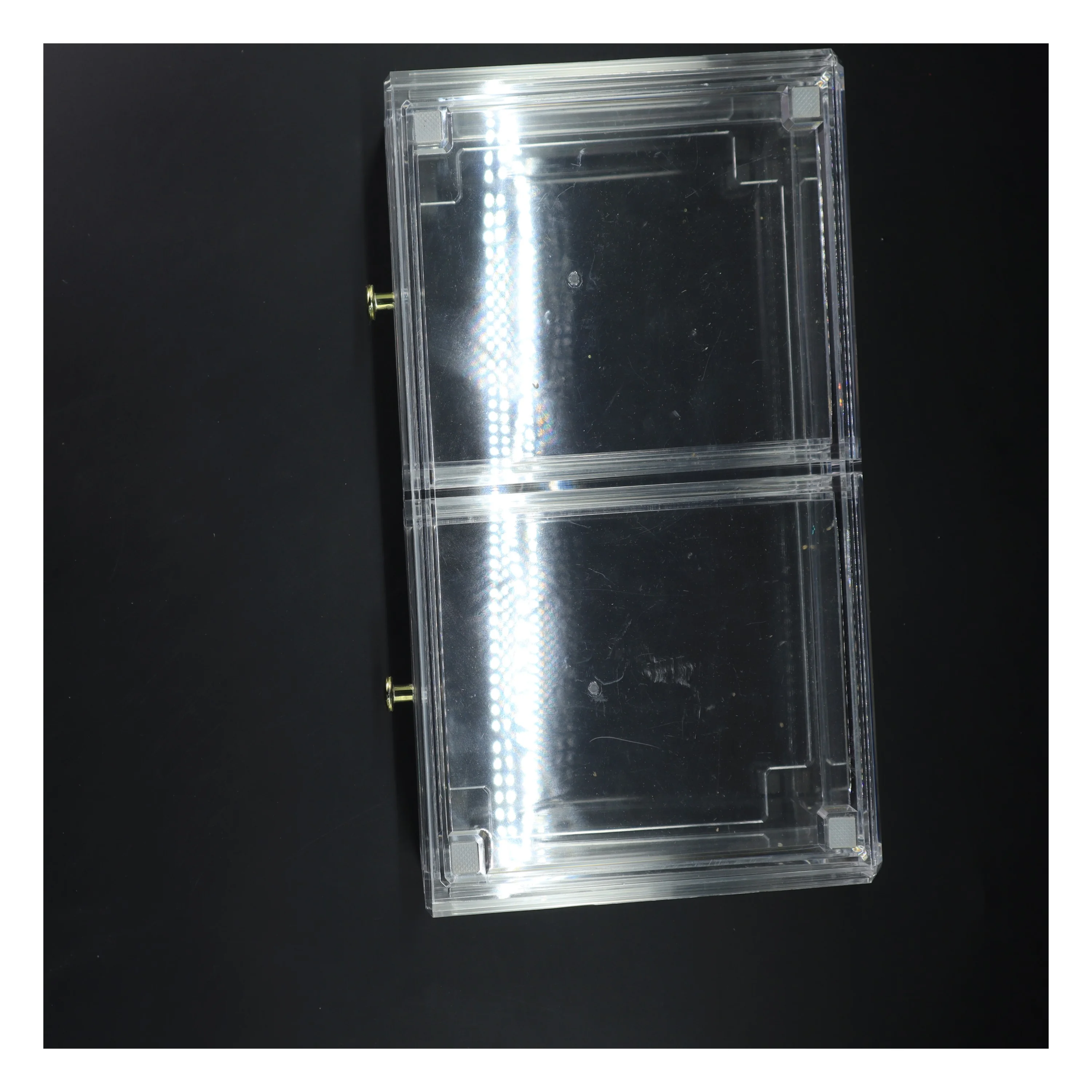 Gennemsigtig opbevaringskasse med to skuffer (str. 33x20x9 cm)