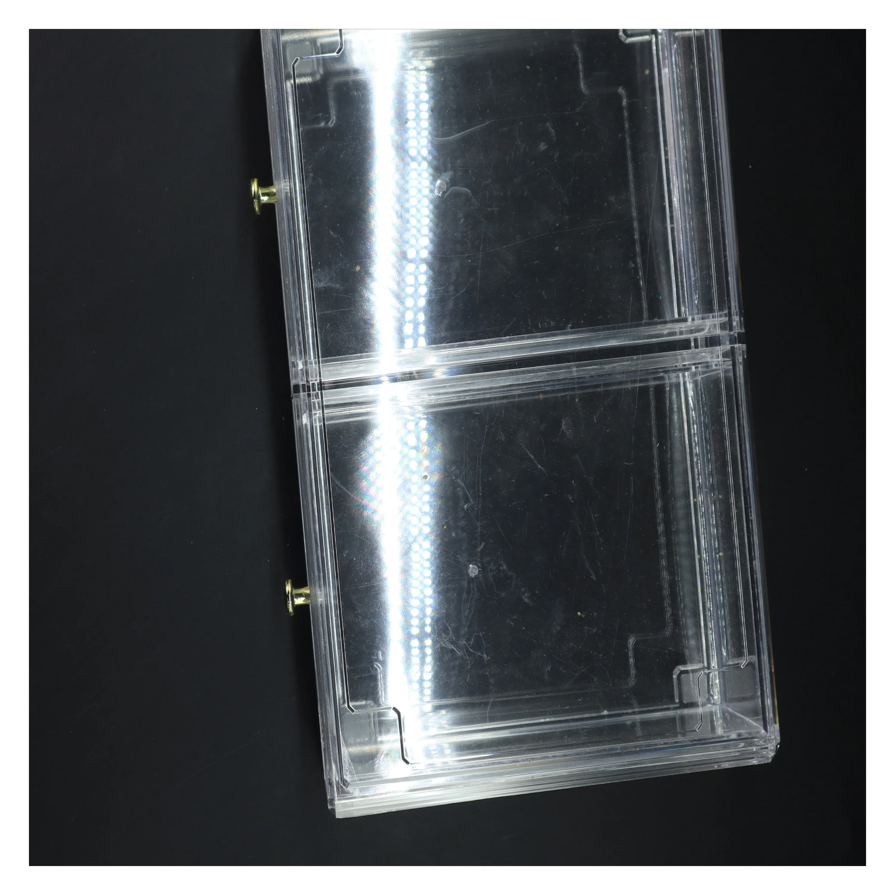 Gennemsigtig opbevaringskasse med to skuffer (str. 33x20x9 cm)