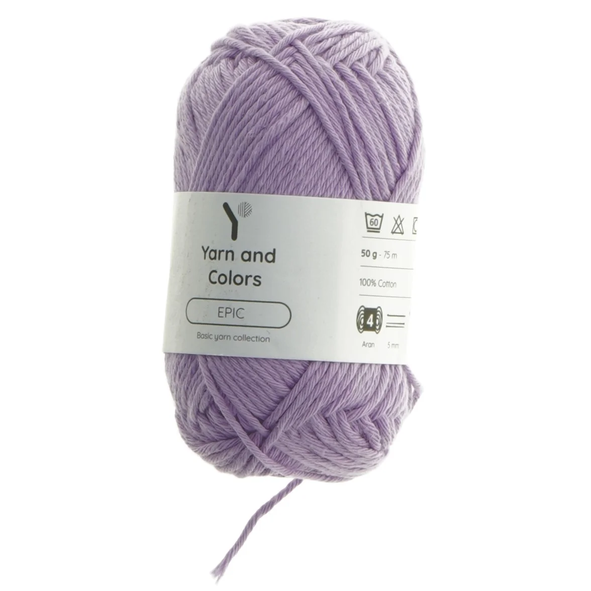 Lyselilla garnn&oslash;gle fra Yarn and Colors (str.  75 m 5 mm)