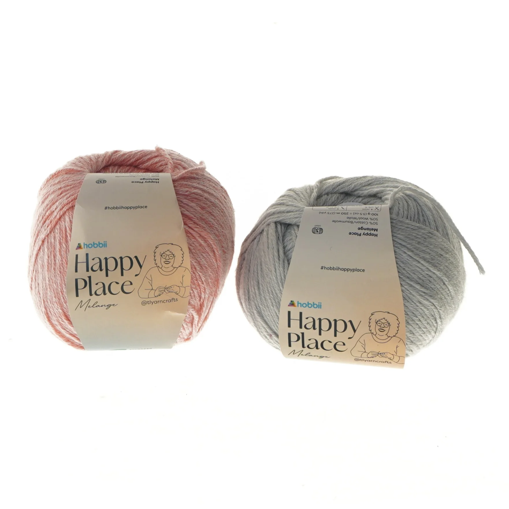 Garnn&oslash;gler Hobbii Happy Place Melange fra Hobbii (str. 2 stk 250 m cm)